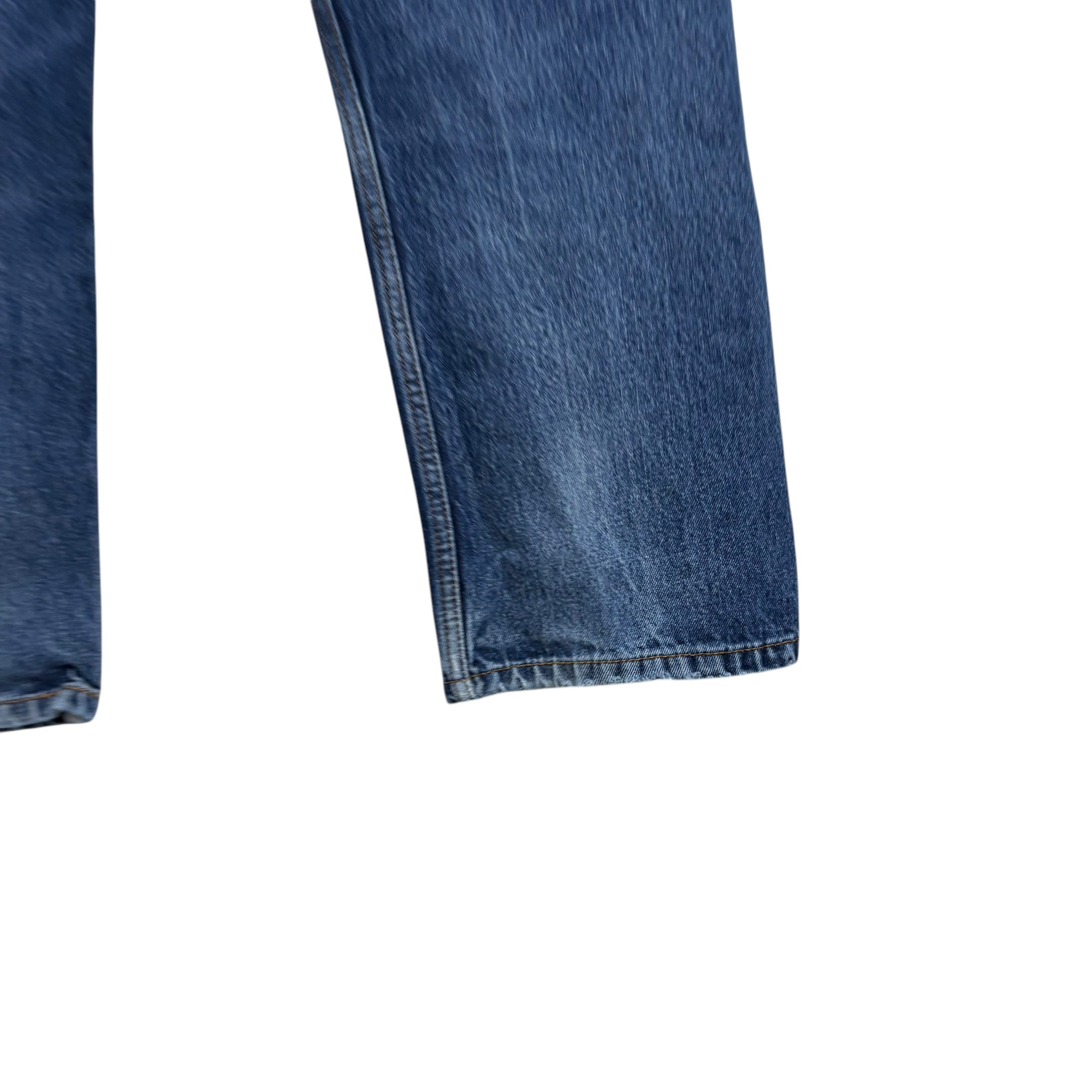 Levis 505 Jeans W36 L30 Mens Mid Blue Regular Straight Fit Denim (F)