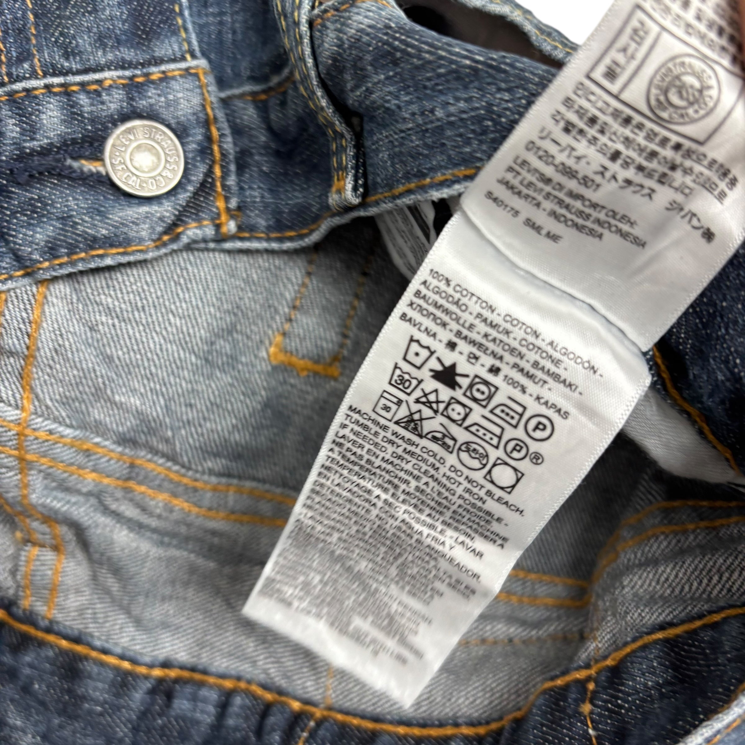 Levis 527 Jeans W32 L34 Mens Dark Blue Slim Bootcut Fit Denim (F)