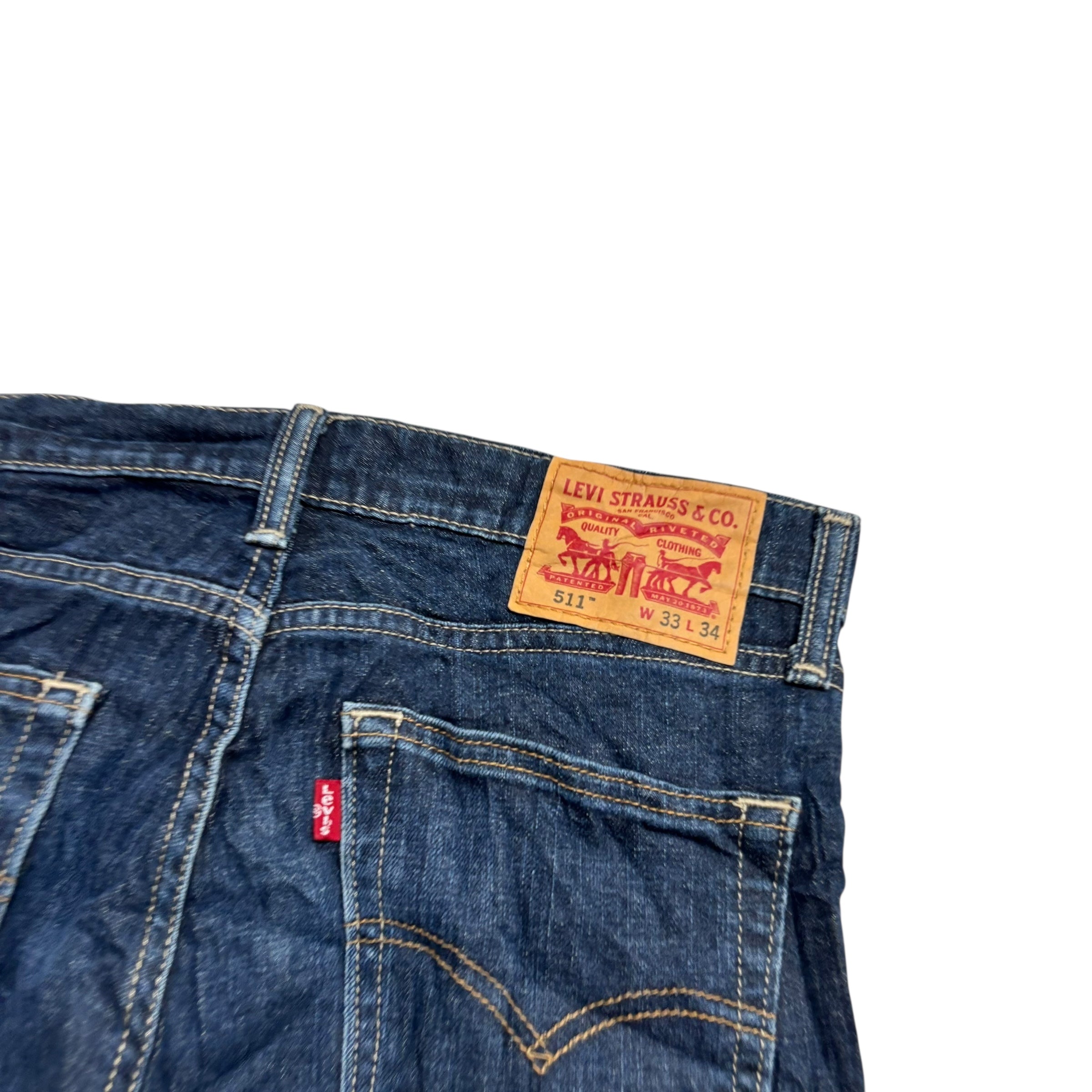 Levis 511 Jeans W32 L34 Mens Dark Blue Slim Fit Stretch Denim