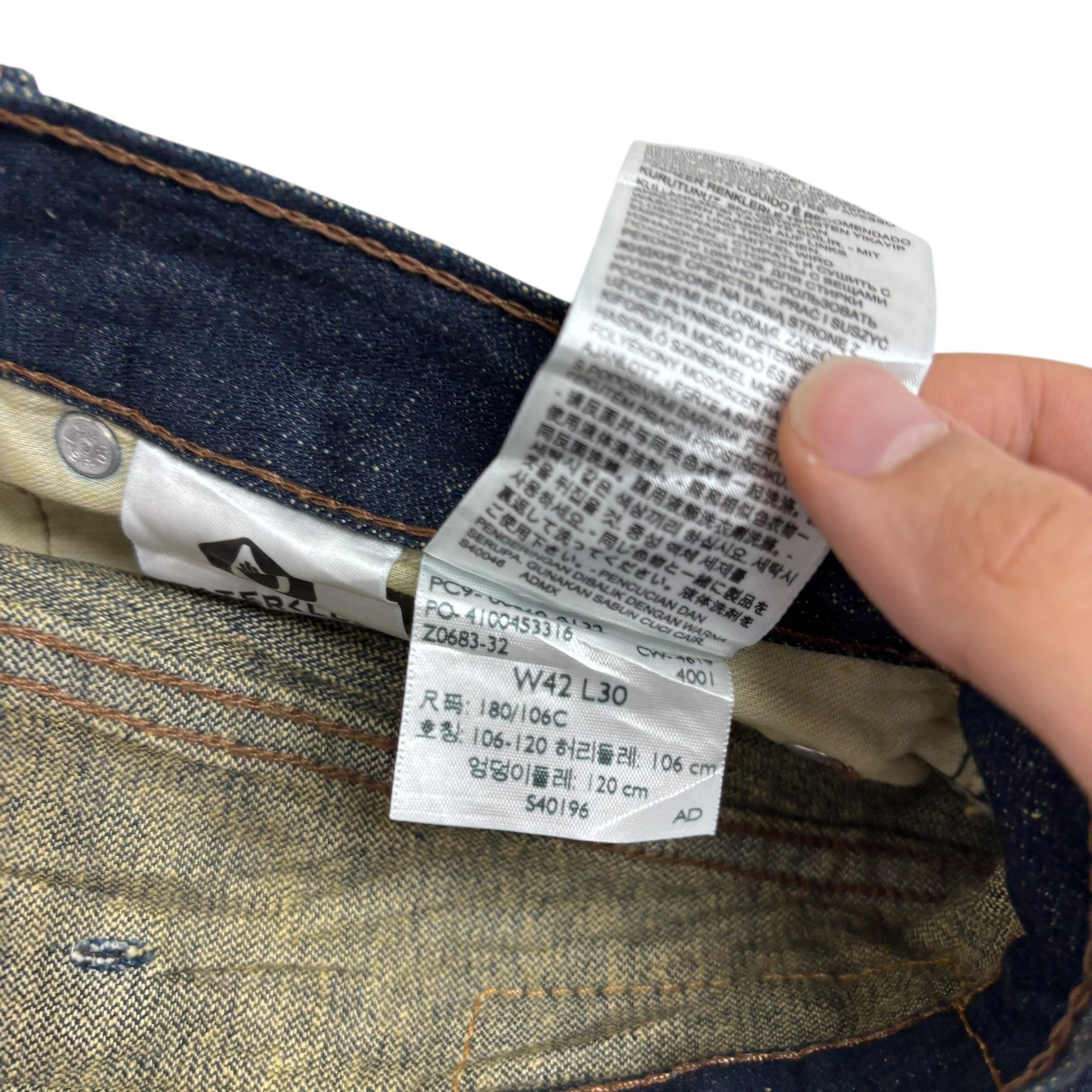 Levis 569 Jeans W44 L30 Mens Dark Blue Baggy Relaxed Straight Fit Denim (E)