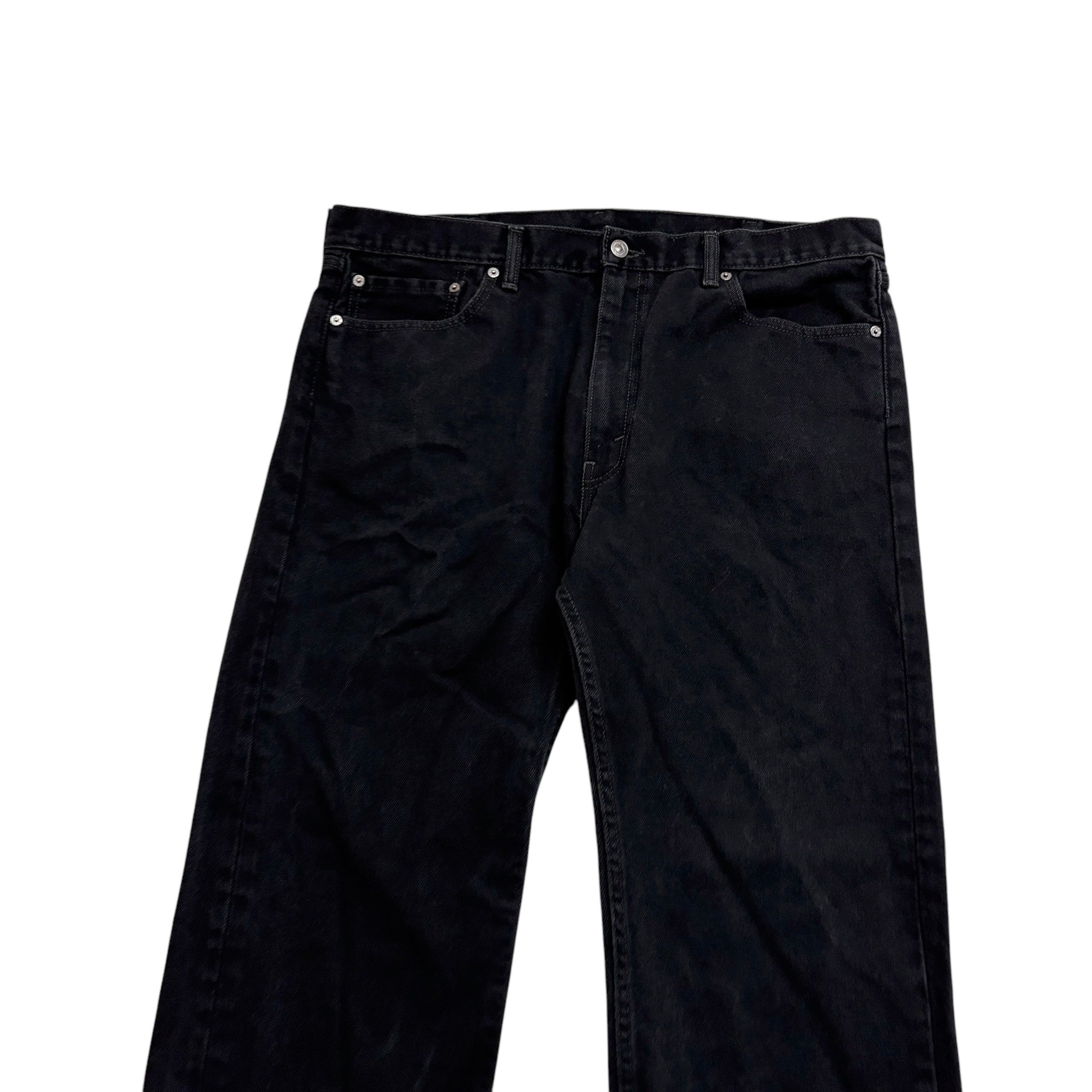 Levis 505 Jeans W40 L32 Mens Black Regular Straight Fit Denim (E)