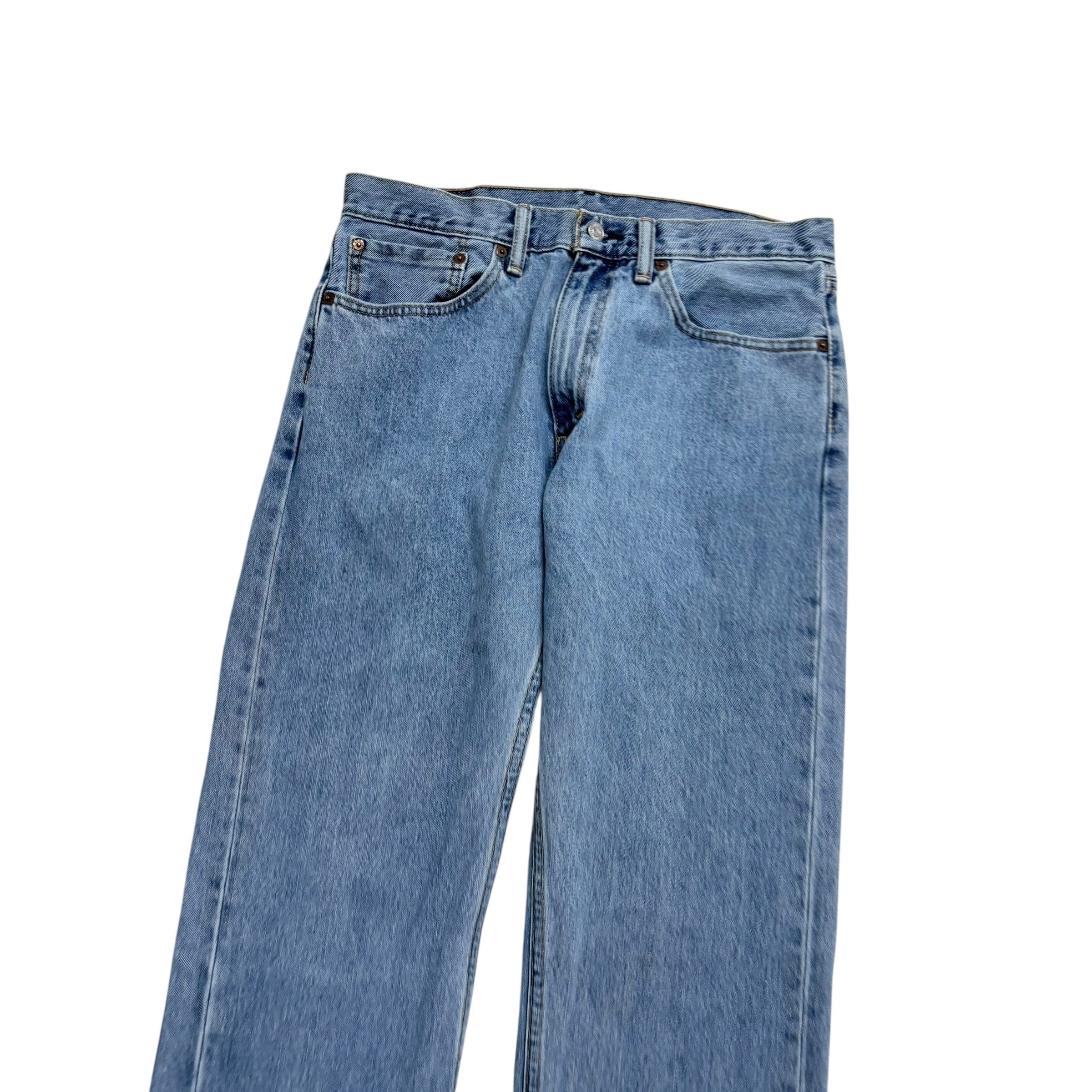 Levis 505 Jeans W34 L32 Mens Light Blue Regular Straight Fit Denim