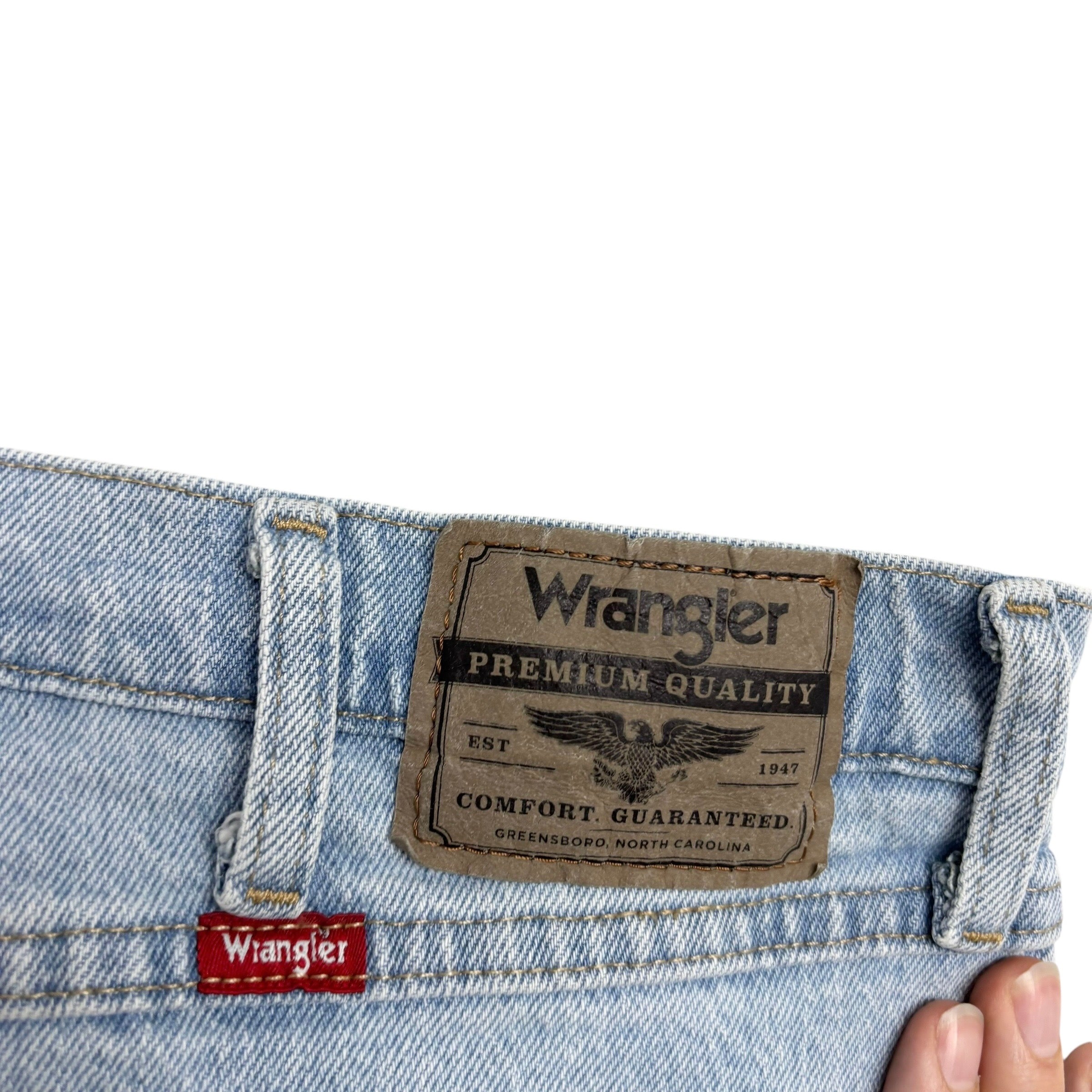 Wrangler Jeans W40 L32 Mens Light Blue Regular Straight Fit Stretch Denim (E)