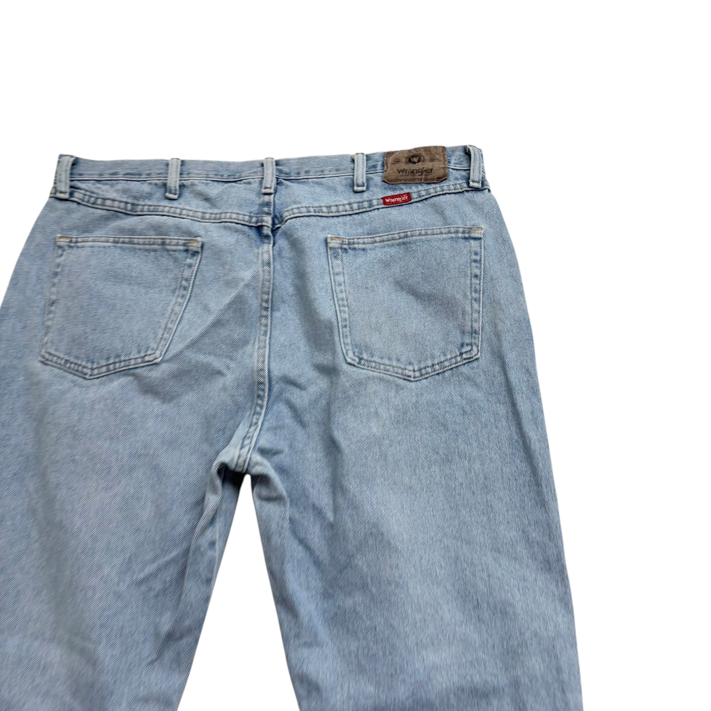 Wrangler Jeans W38 L27 Mens Light Blue Regular Straight Fit Denim (E)