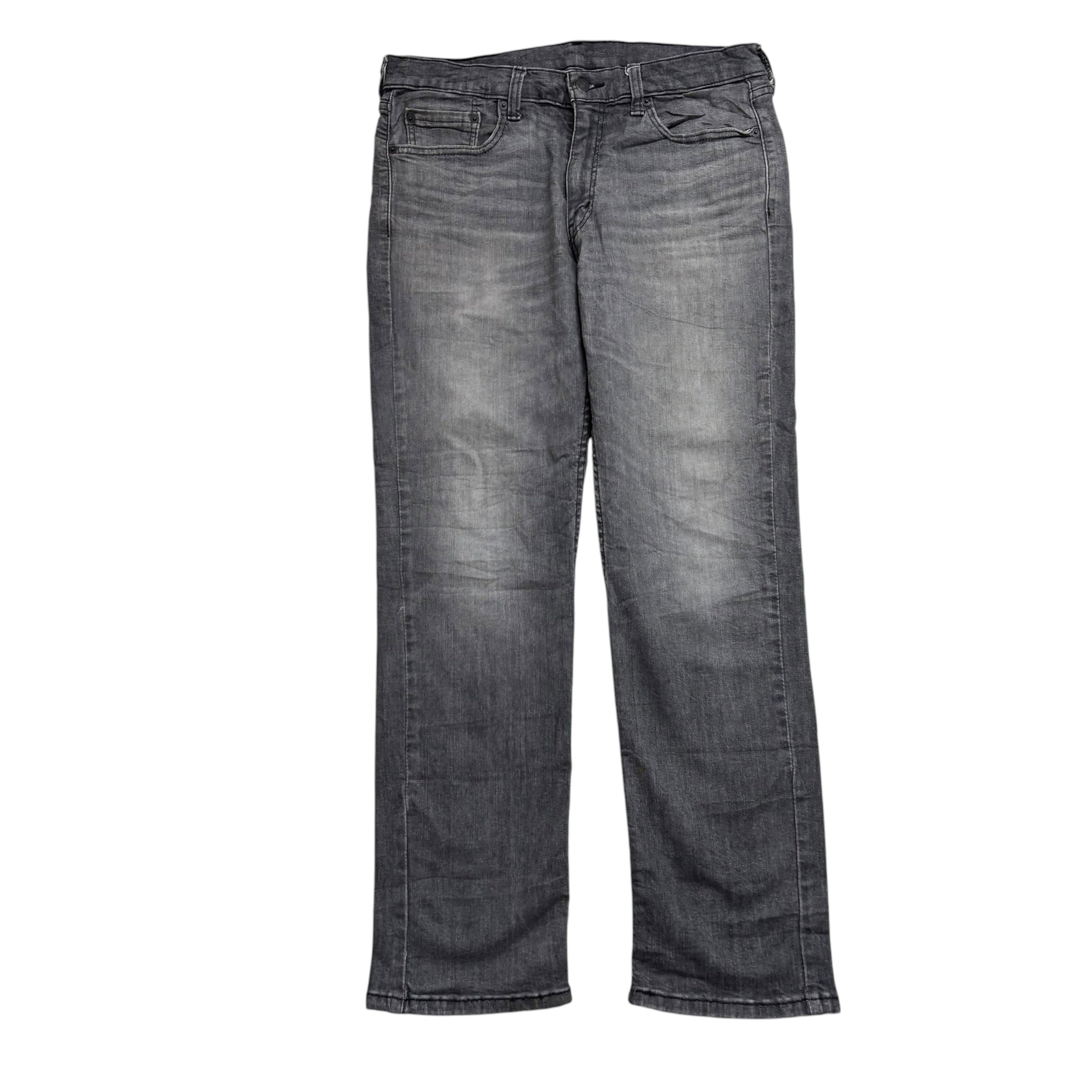 Levis 514 Jeans W34 L30 Mens Grey Regular Straight Fit Stretch Denim (E)
