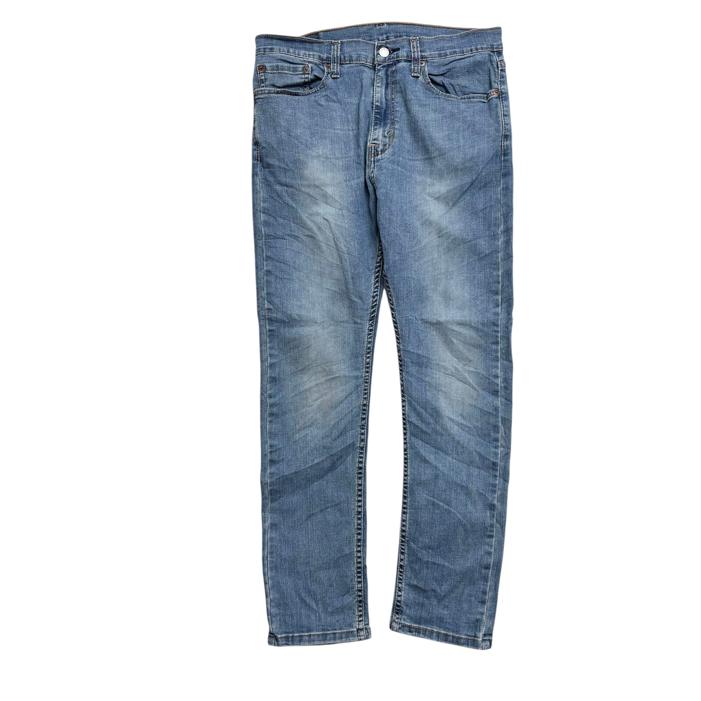 Levis 510 Jeans W34 L29 Mens Mid Blue Skinny Fit Stretch Denim (E)