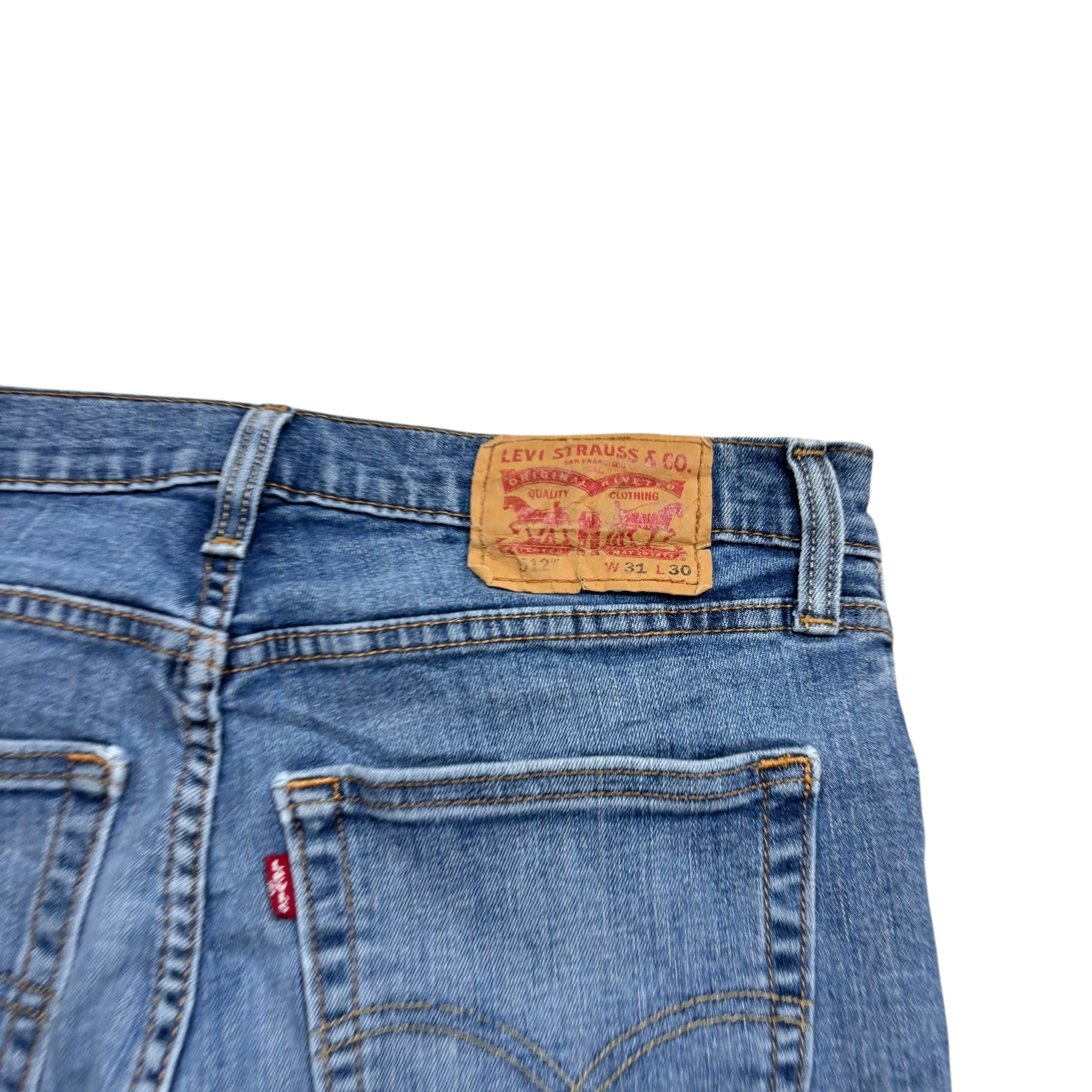 Levis 512 Jeans W31 L28 Mens Mid Blue Slim Tapered Fit Stretch Denim (E)