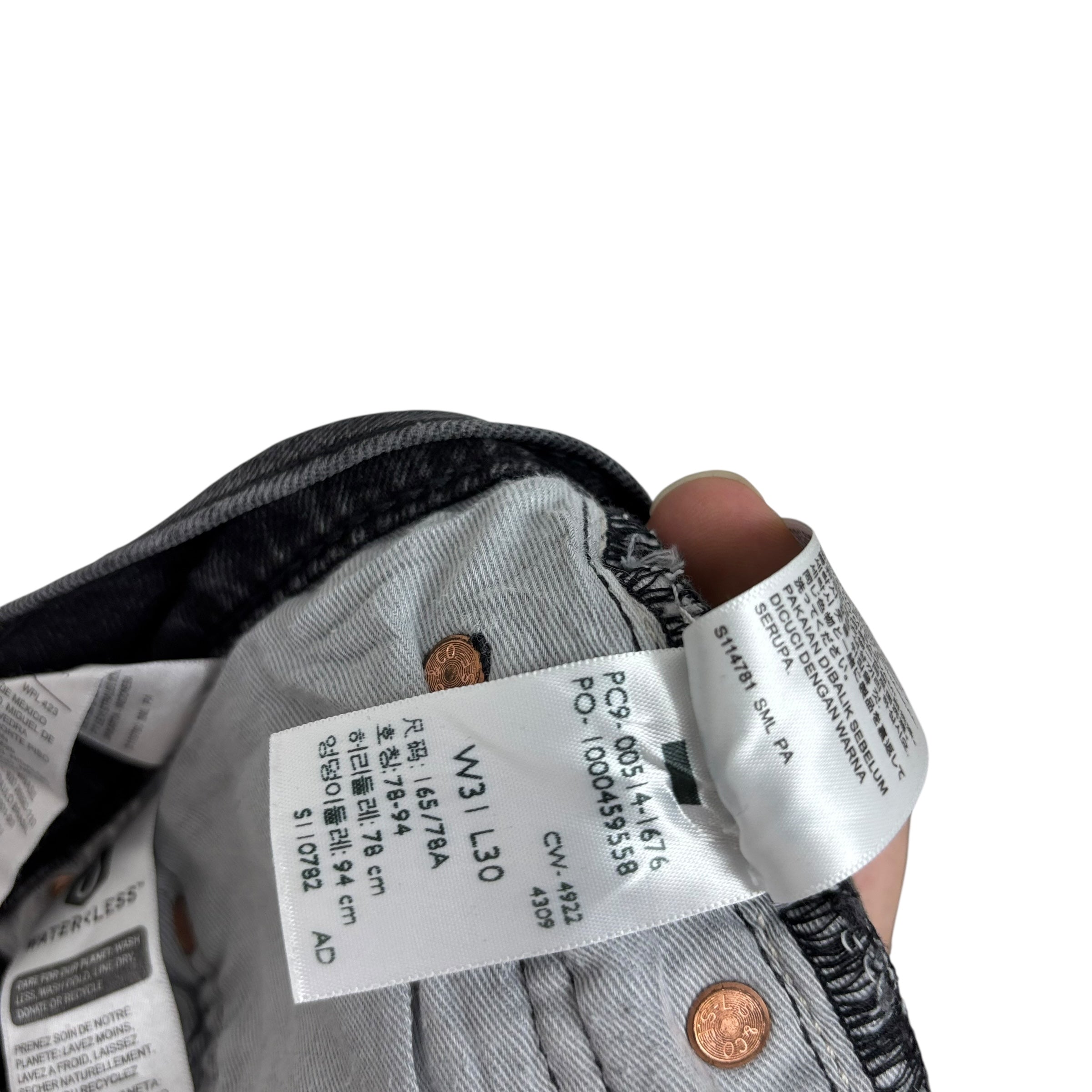 Levis 514 Jeans W31 L30 Mens Black Regular Straight Stretch Premium Denim (E)