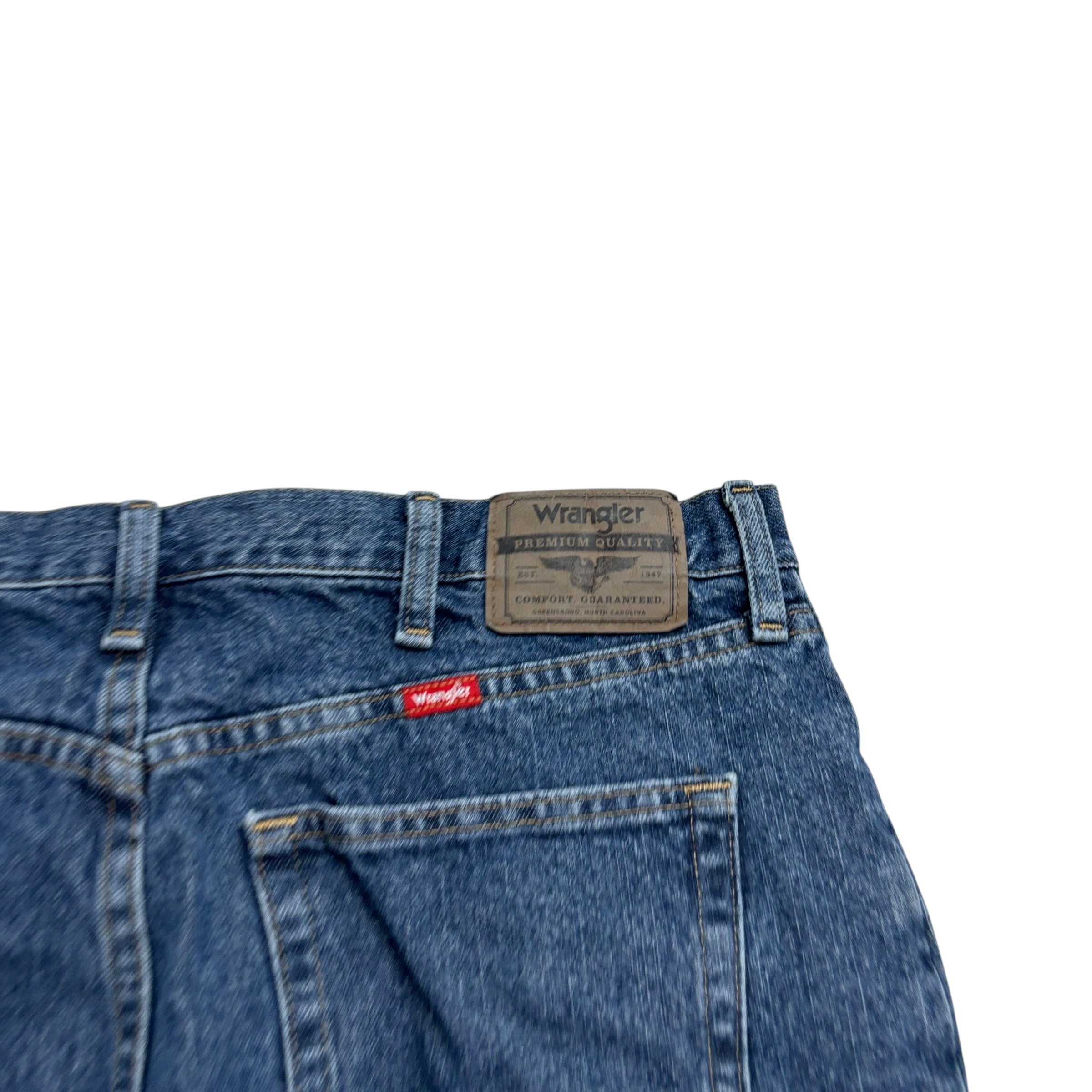 Wrangler Jeans W34 L30 Mens Mid Blue Regular Straight Fit Denim (E)