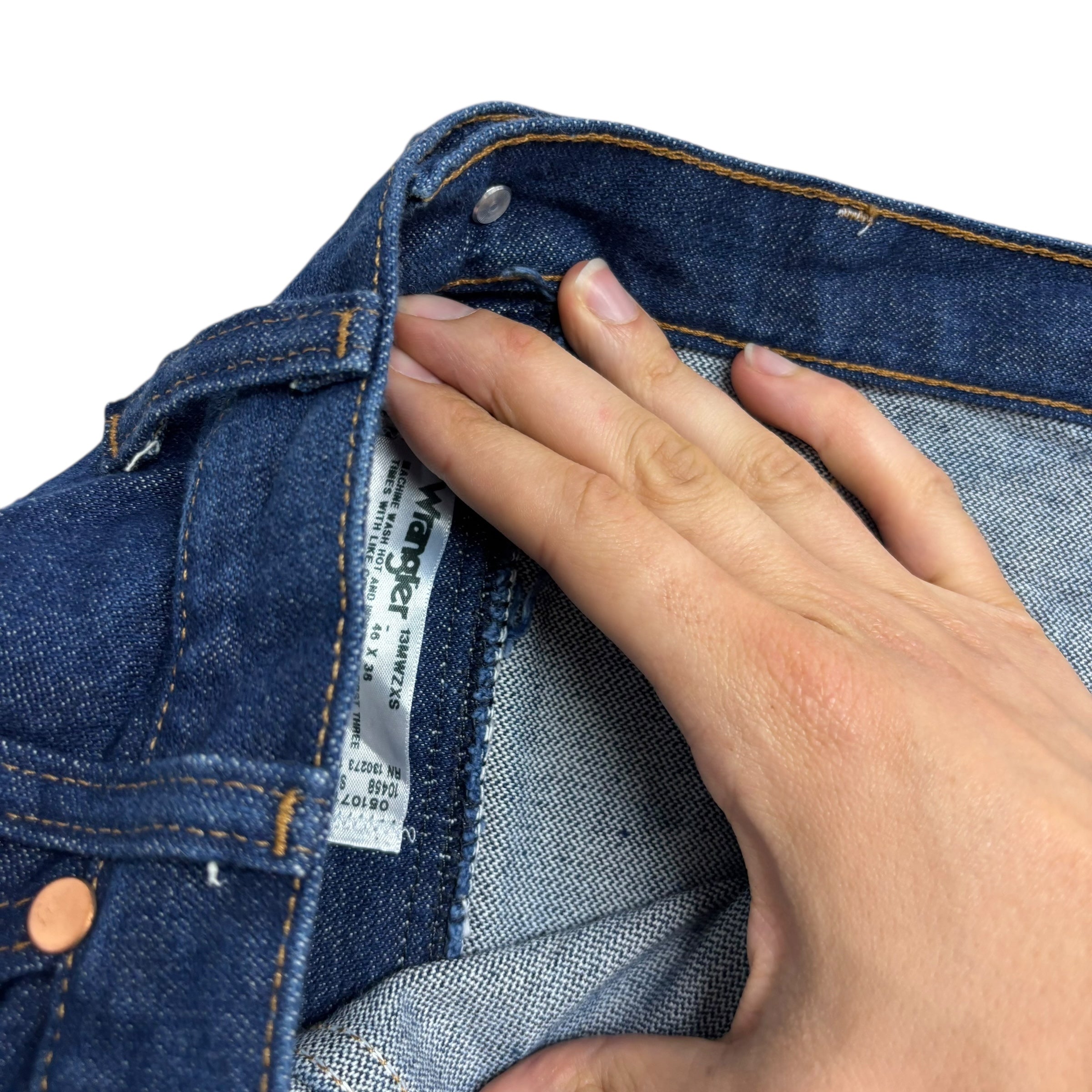 Wrangler Jeans Cowboy Cut W44 L38 Mens Dark Blue 13MWZ Original Fit Denim