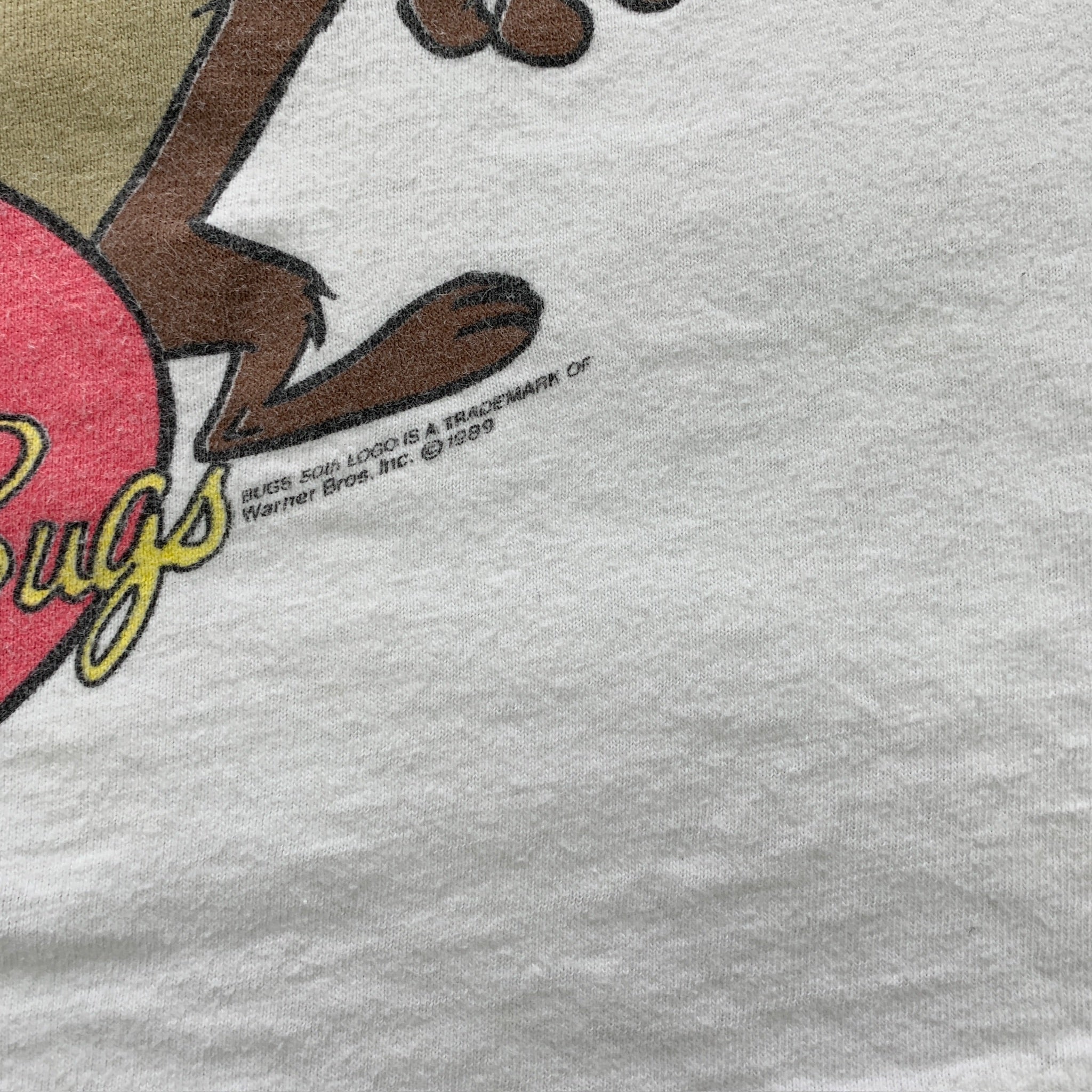 Vintage T Shirt Womens Small White Single Stitch 90s Looney Tunes Cartoon