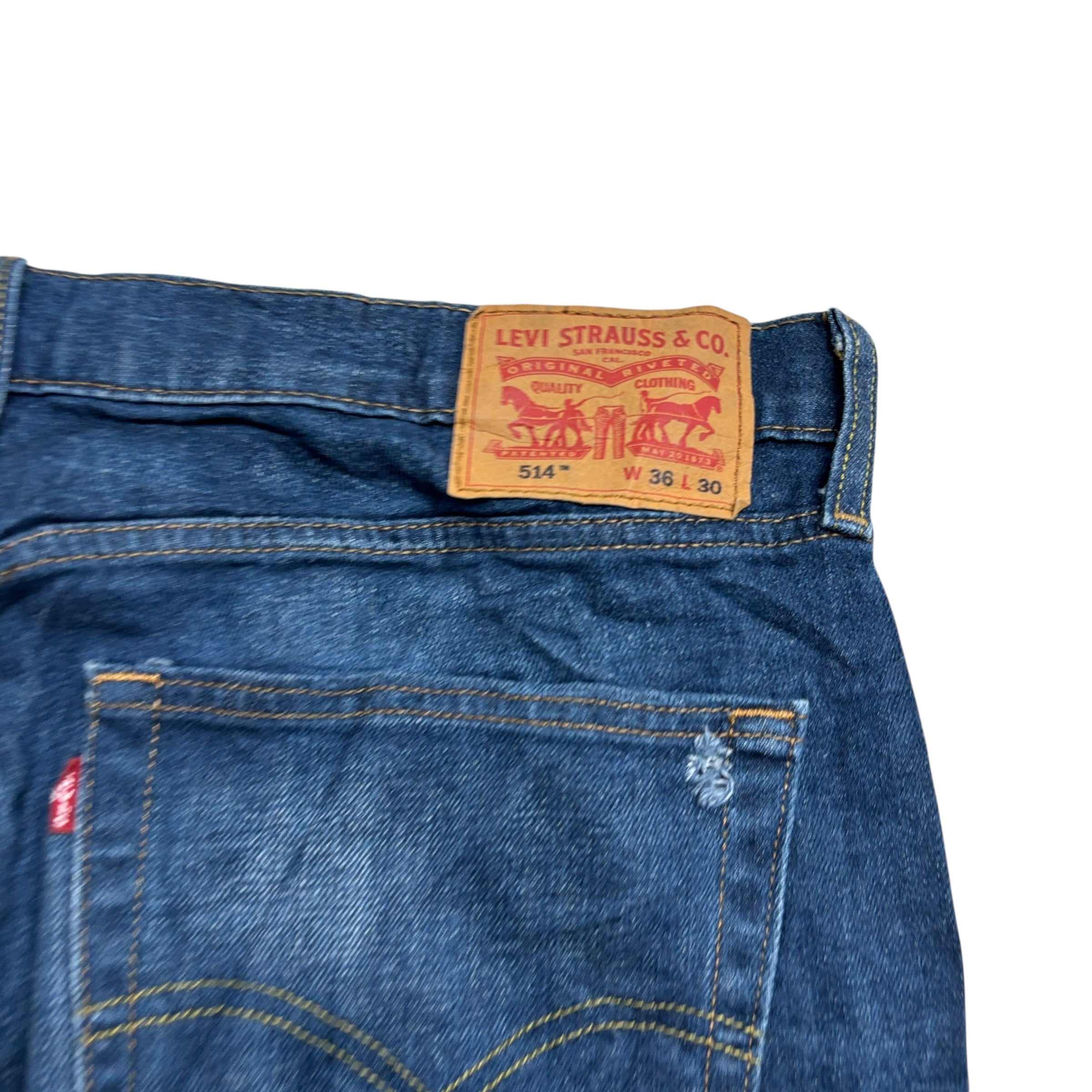 Levis 514 Jeans W36 L30 Mens Dark Blue Regular Straight Fit Denim