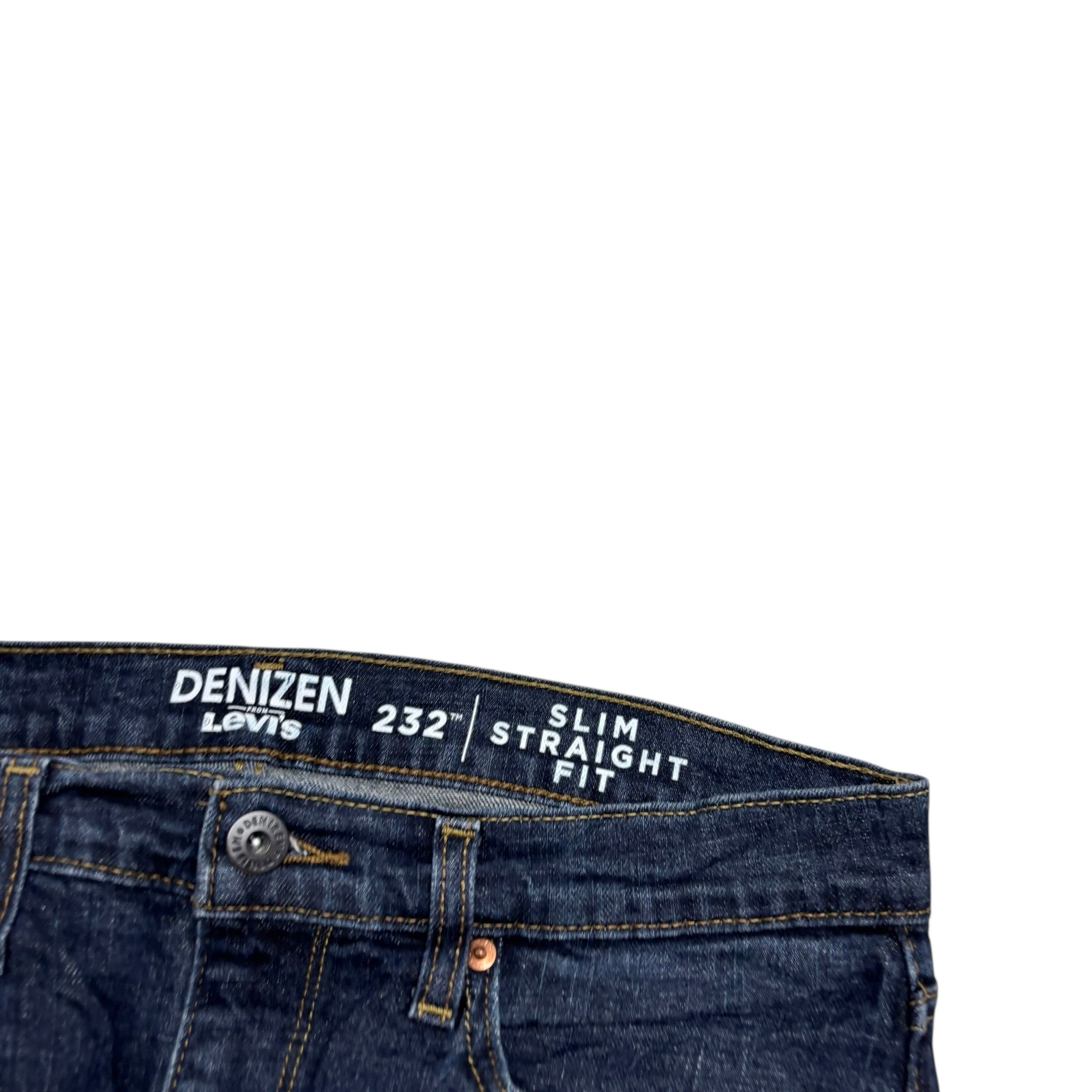 Levis Denizen Jeans W32 L30 Mens Dark Blue Slim Straight Fit Stretch Denim (E)