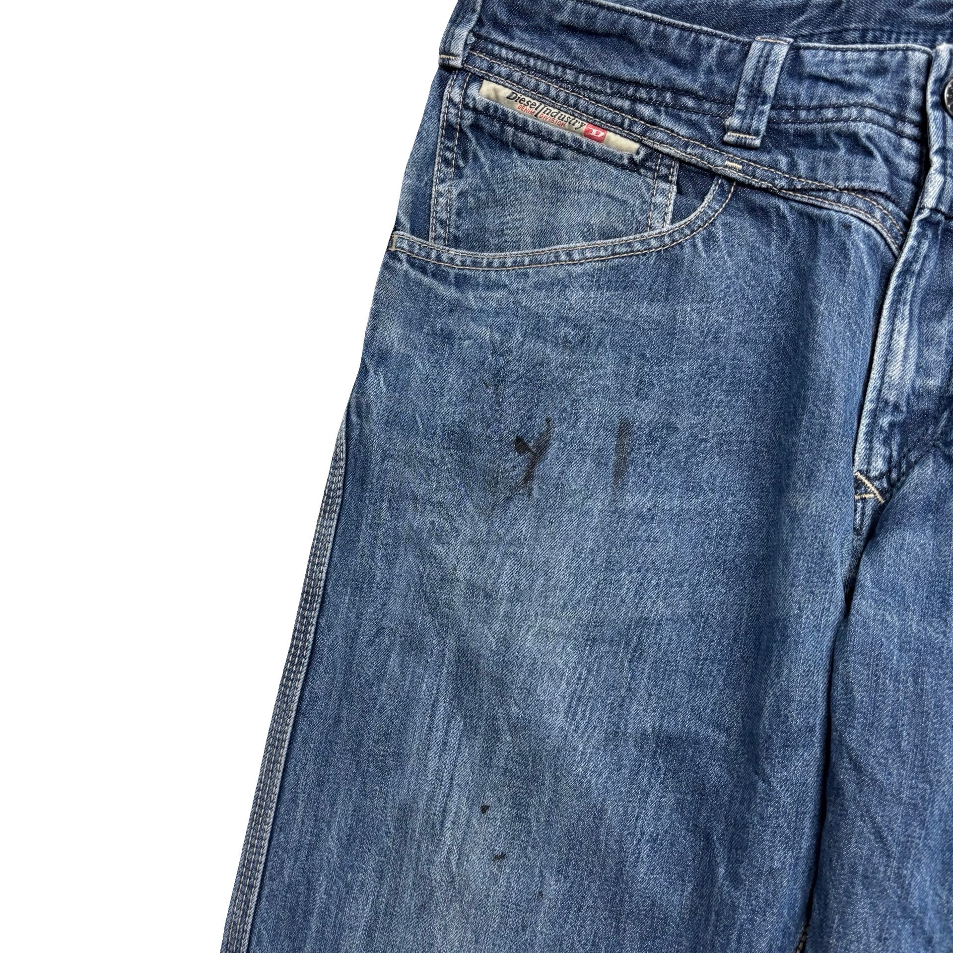 Diesel Fraceex Jeans W33 L32 Mens Mid Blue Regular Straight Fit Denim (F)