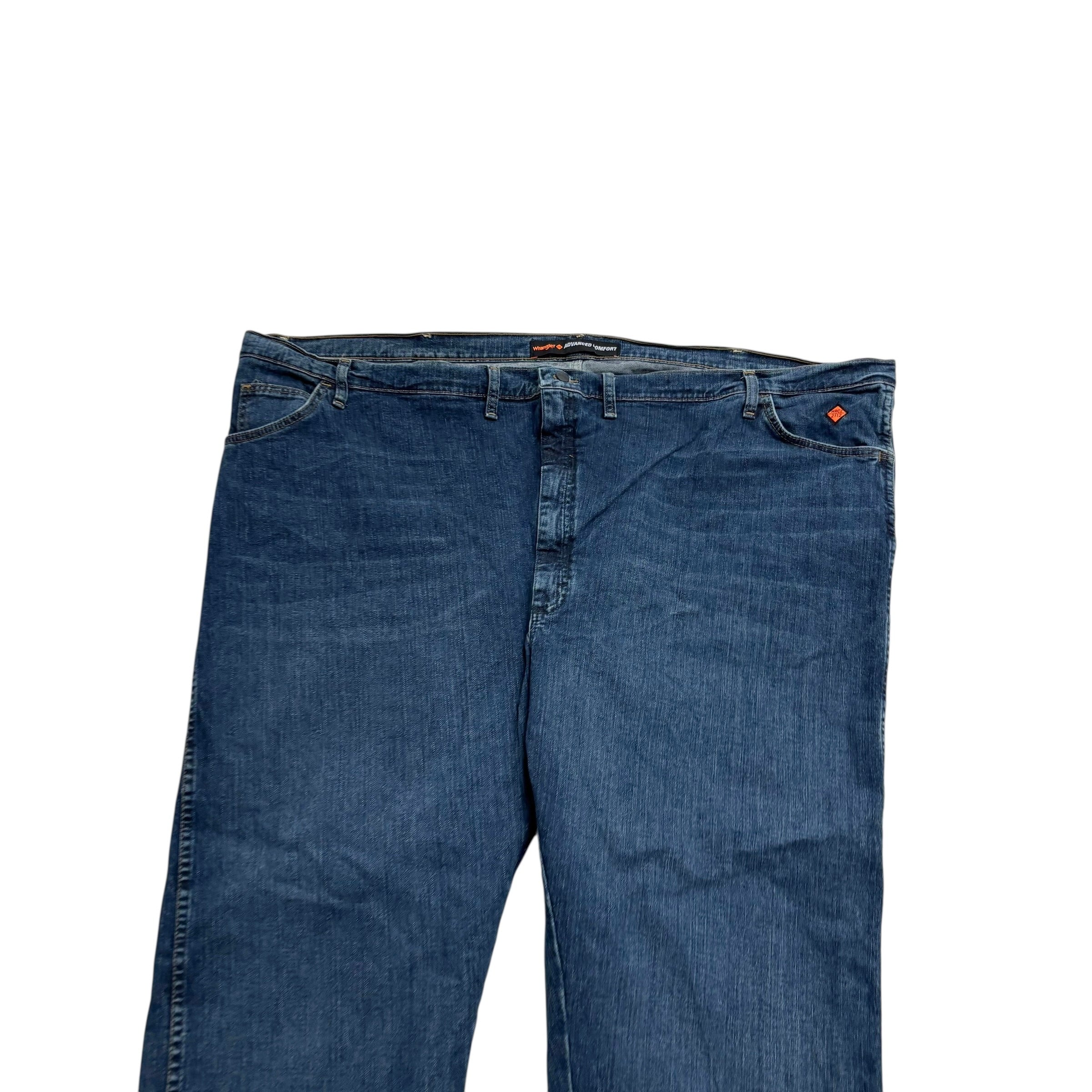 Wrangler Jeans W58 L30 Mens Dark Blue Regular Straight Fit Stretch Denim (E)