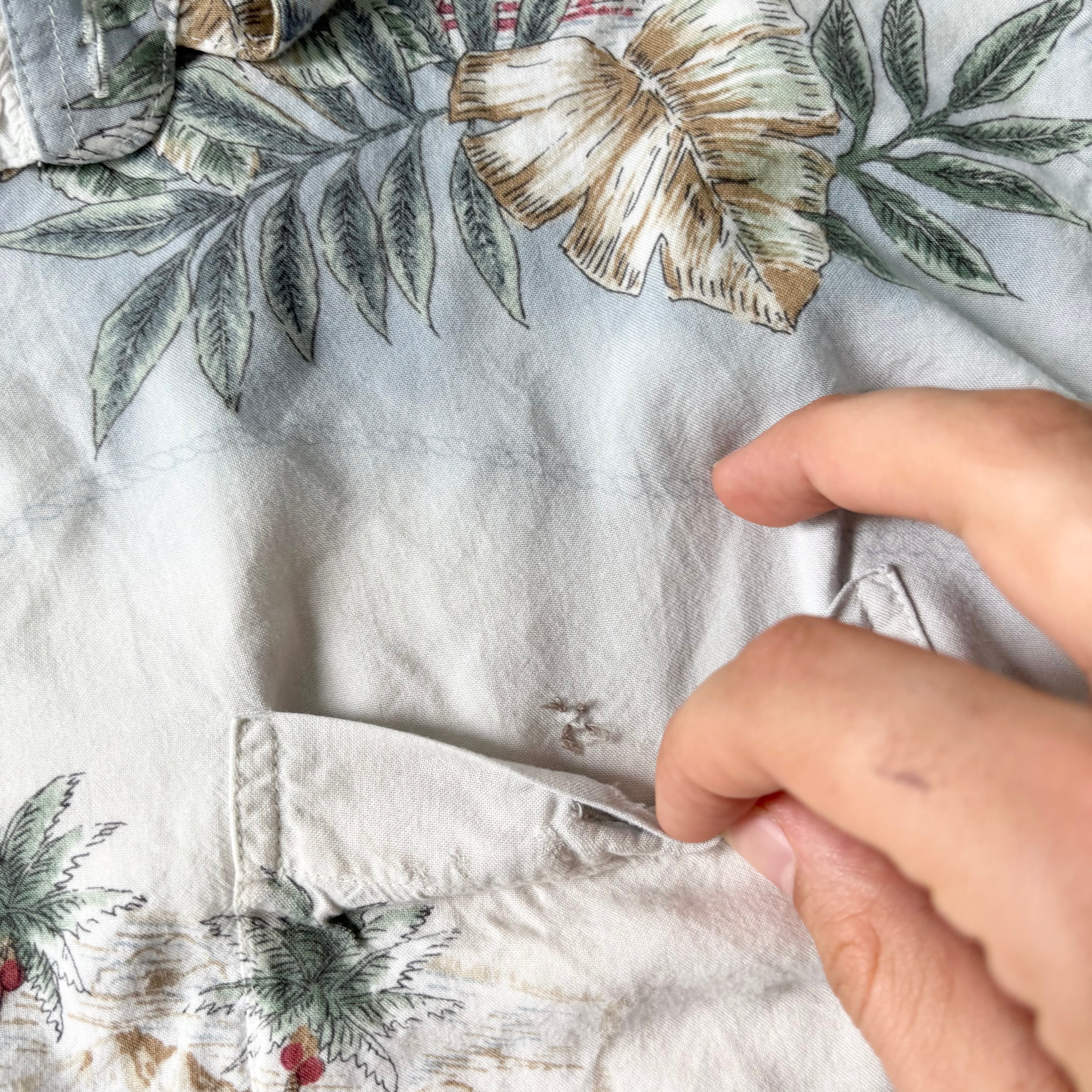 Vintage Hawaiian Shirt Mens XXL Blue Floral Aloha Short Sleeve Rayon