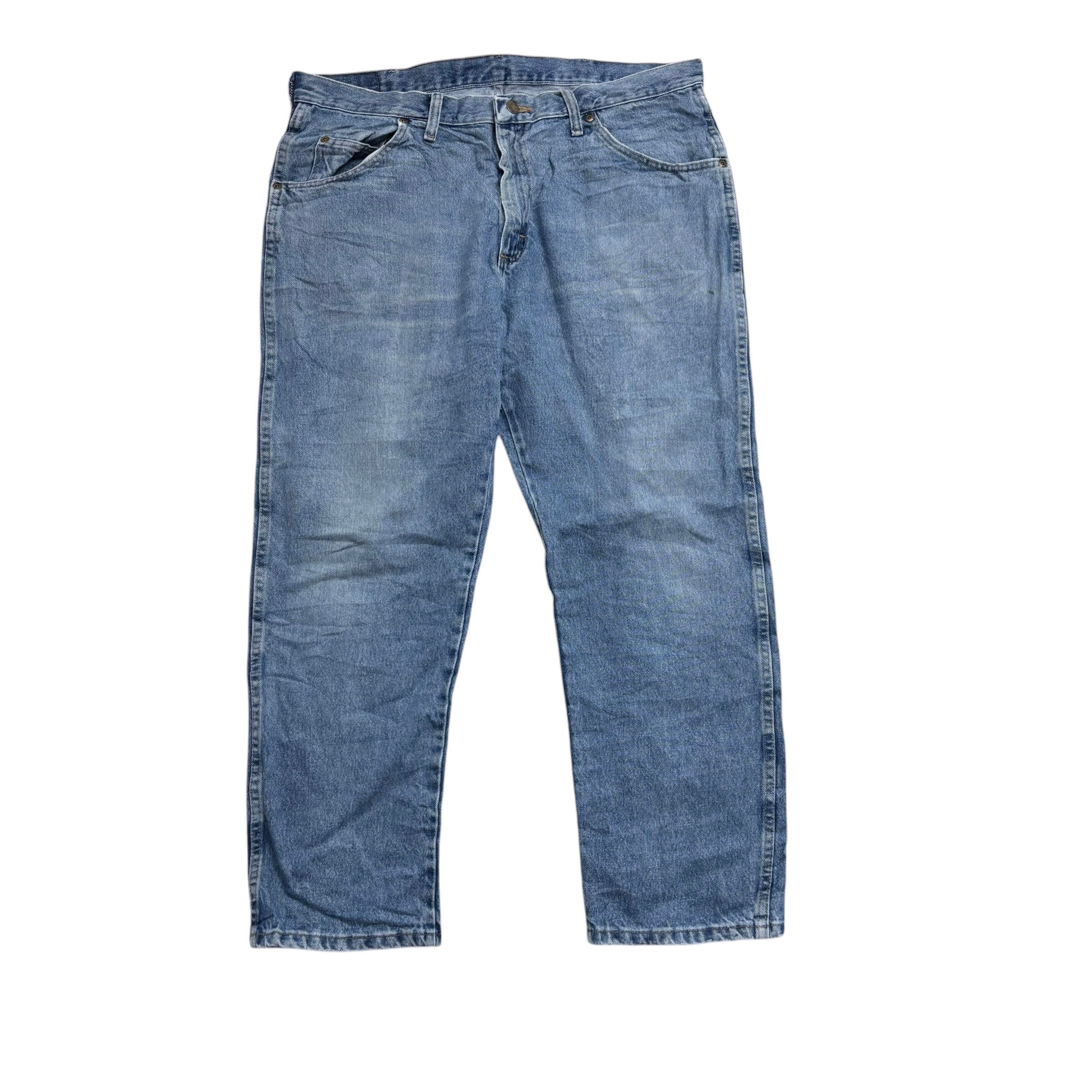 Wrangler Jeans W38 L29 Mens Light Blue Regular Straight Fit Denim
