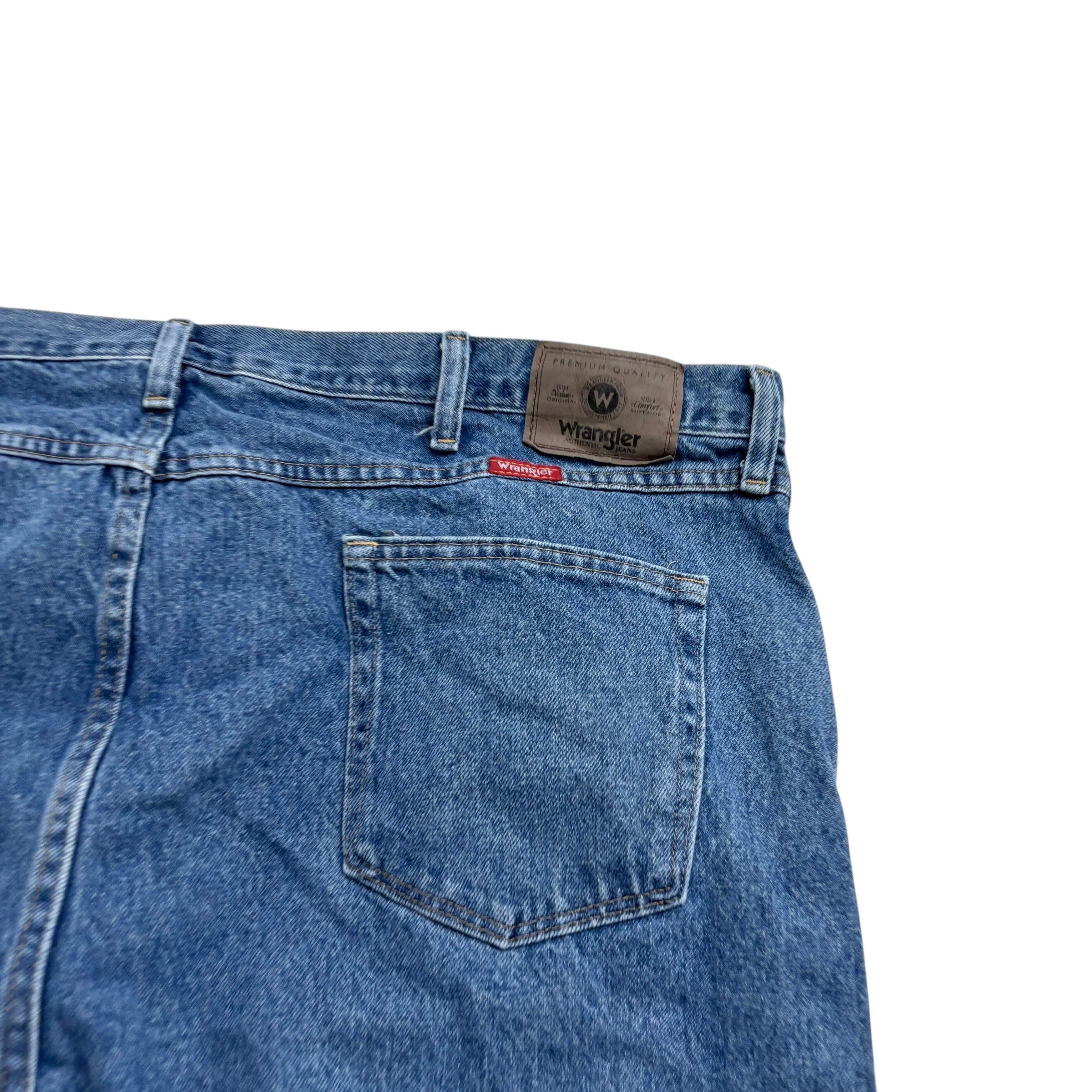 Wrangler Jeans W44 L30 Mens Mid Blue Regular Straight Fit Denim (E)