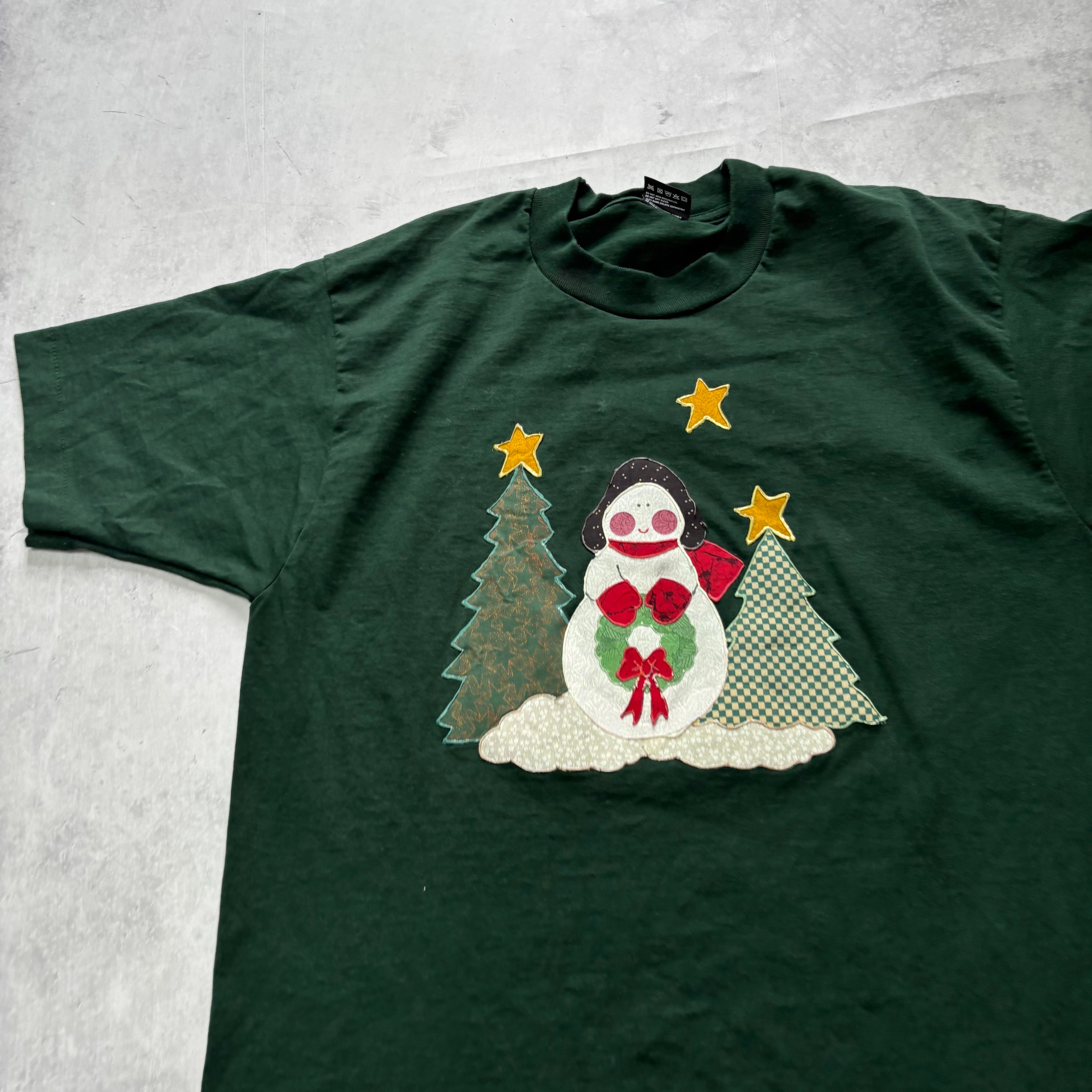 Vintage T Shirt Mens Medium Green Single Stitch Graphic Print 90s USA