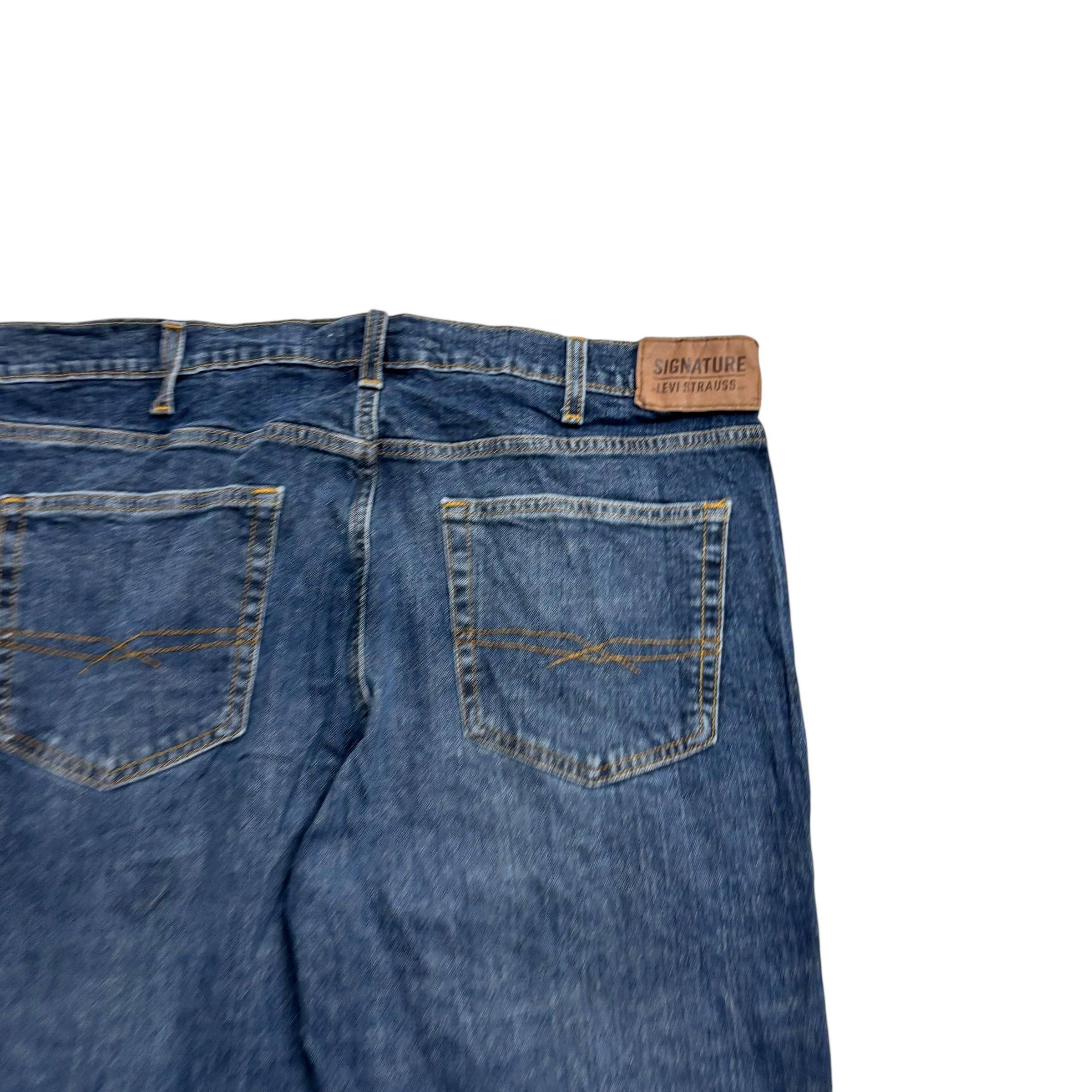 Levis Signature Jeans W38 L32 Mens Dark Blue Regular Bootcut Fit Stretch (E)