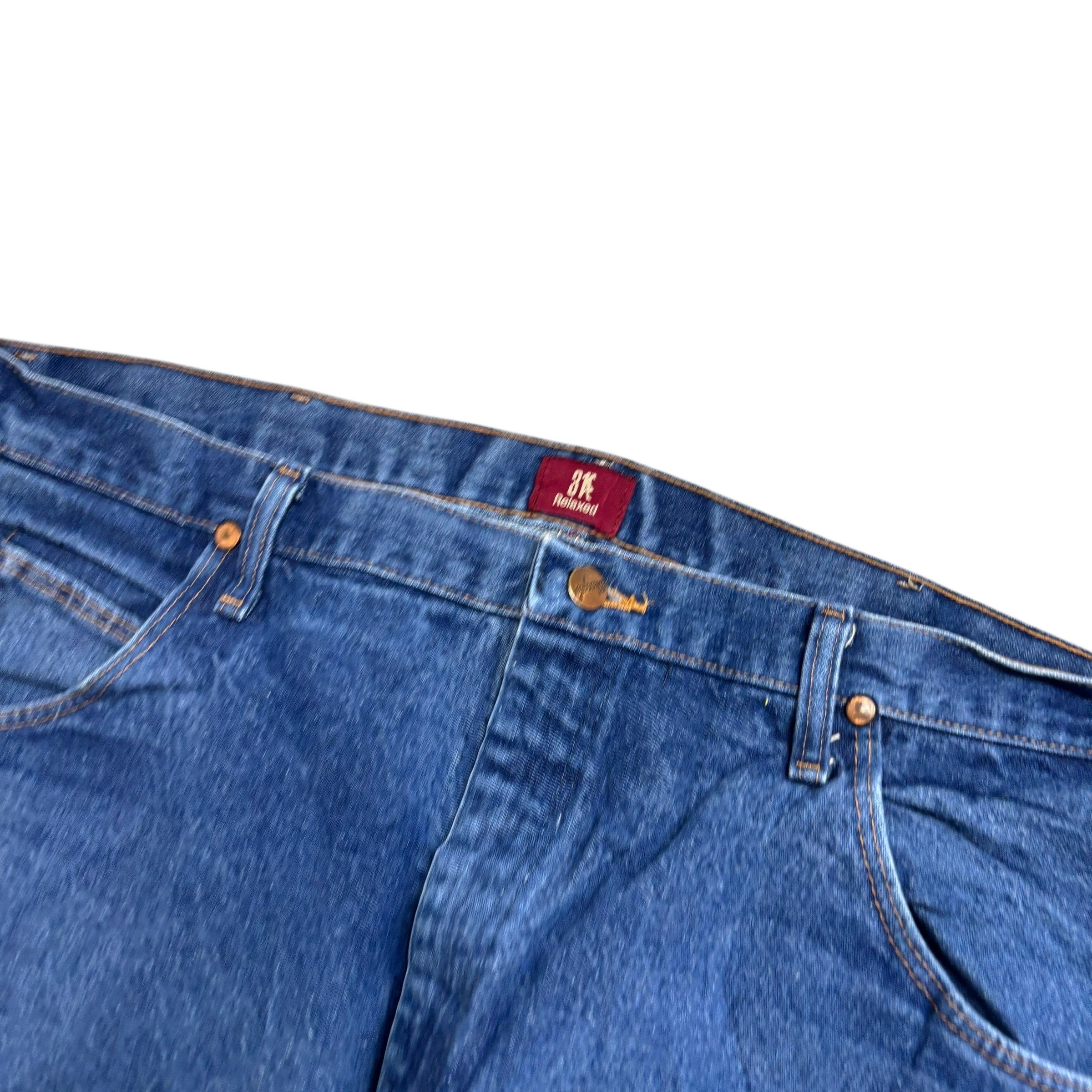 Wrangler Jeans Cowboy Cut W40 L32 Mens Mid Blue 31MWZ Relaxed Fit Denim (E)