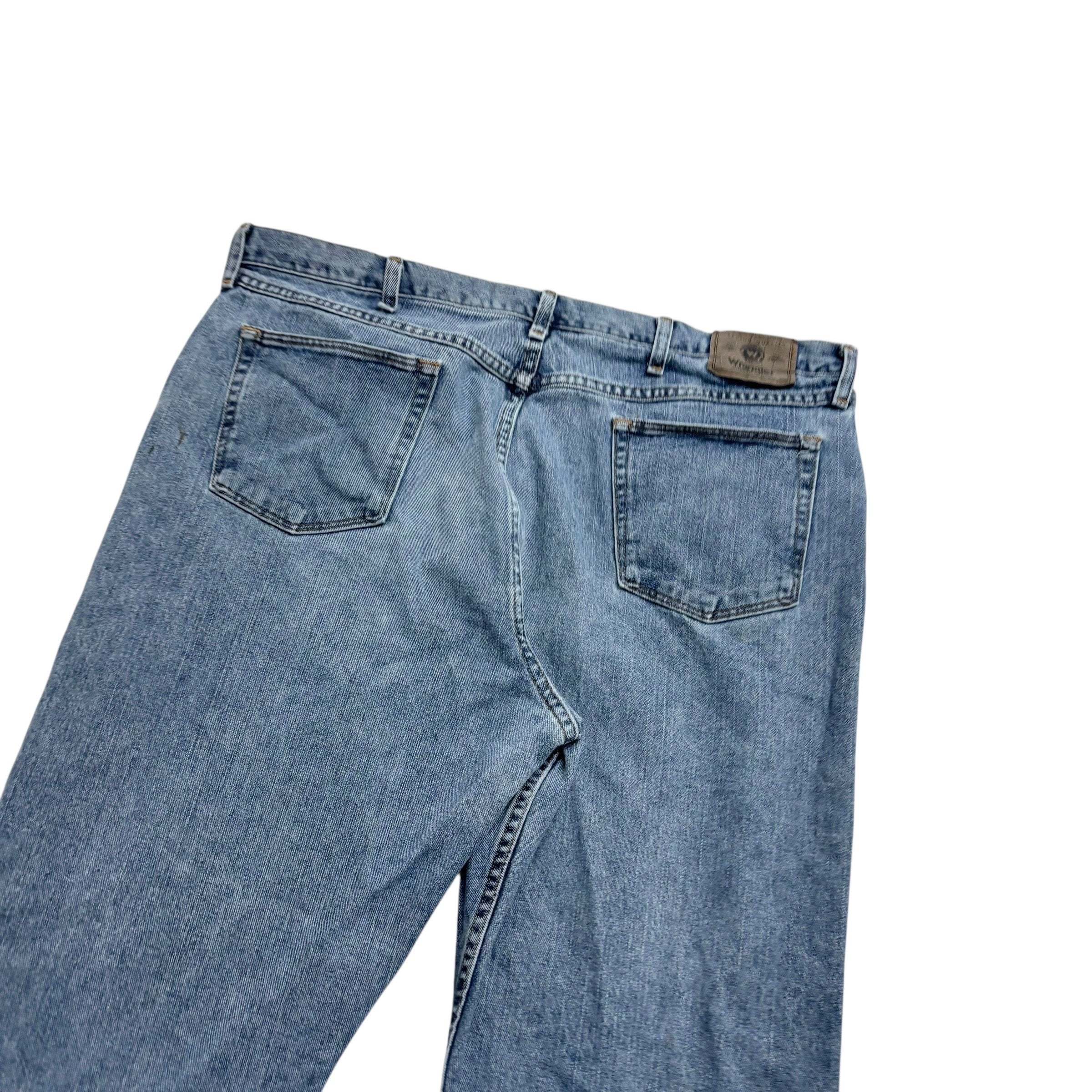 Wrangler Jeans W42 L32 Mens Light Blue Relaxed Straight Fit Vintage Denim