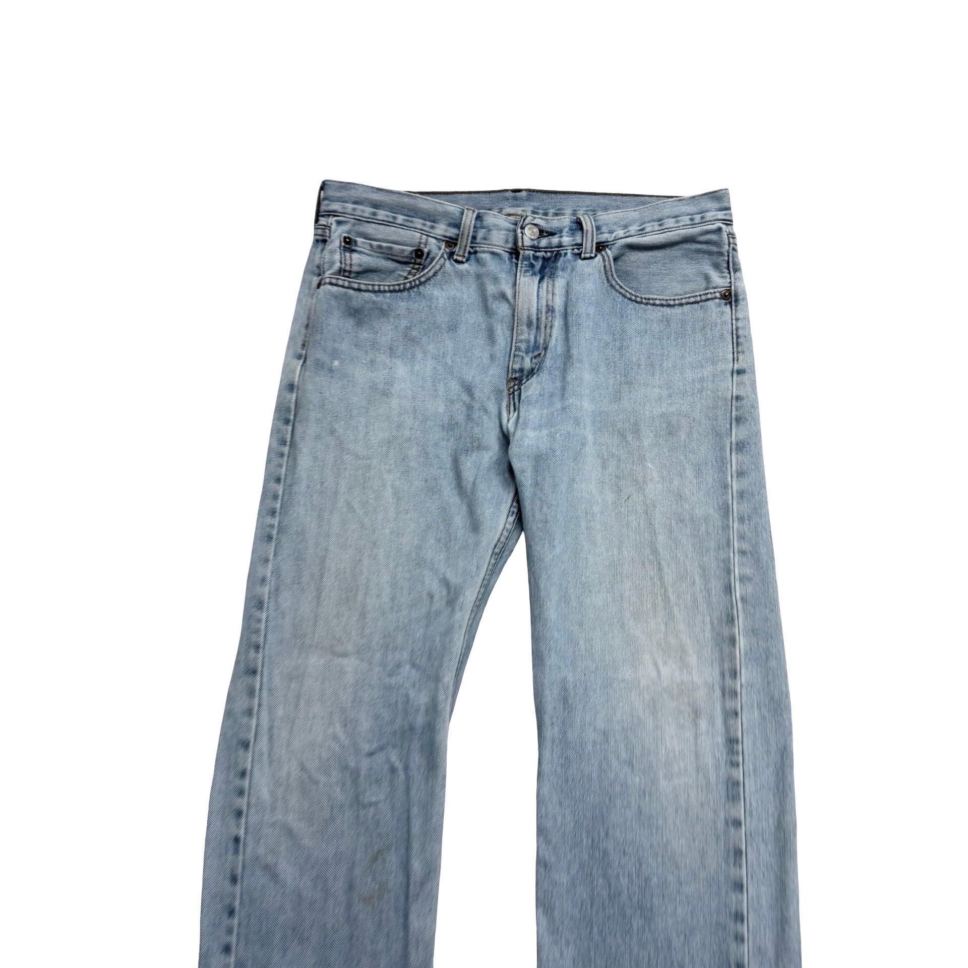 Levis 505 Jeans W33 L30 Mens Light Blue Regular Straight Fit Vintage Denim (F)