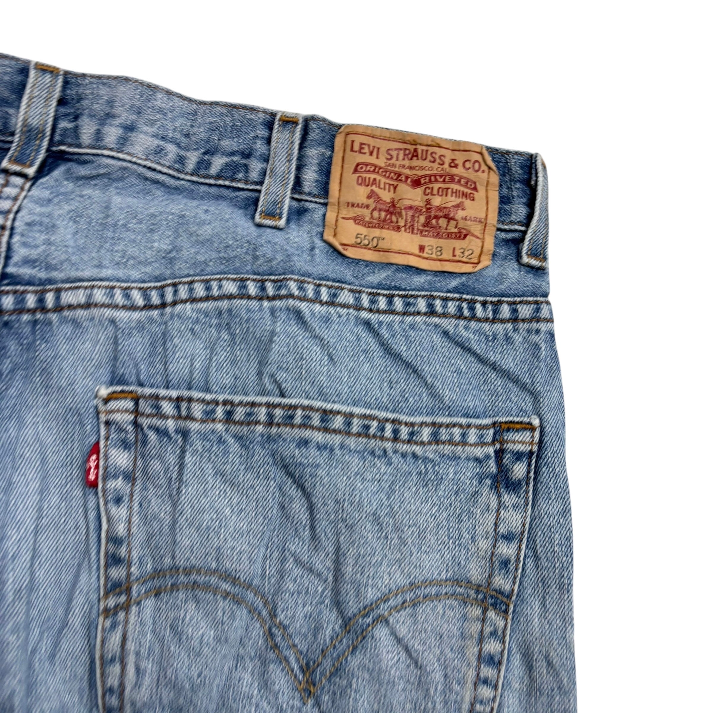 Levis 550 Jeans W38 L32 Mens Light Blue Baggy Relaxed Straight Fit Vintage Denim