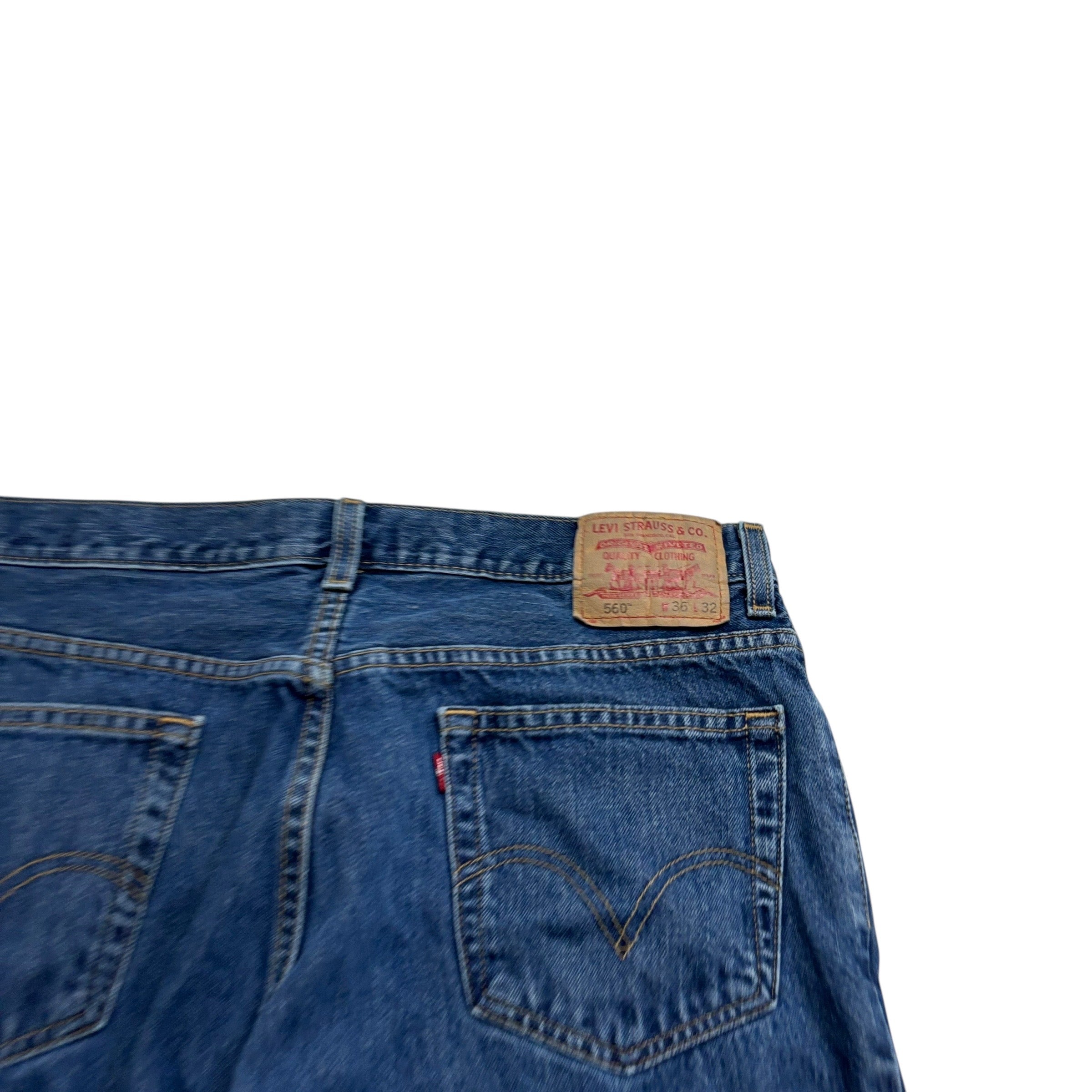 Levis 560 Jeans W36 L32 Mens Mid Blue Baggy Relaxed Comfort Vintage Denim (E)