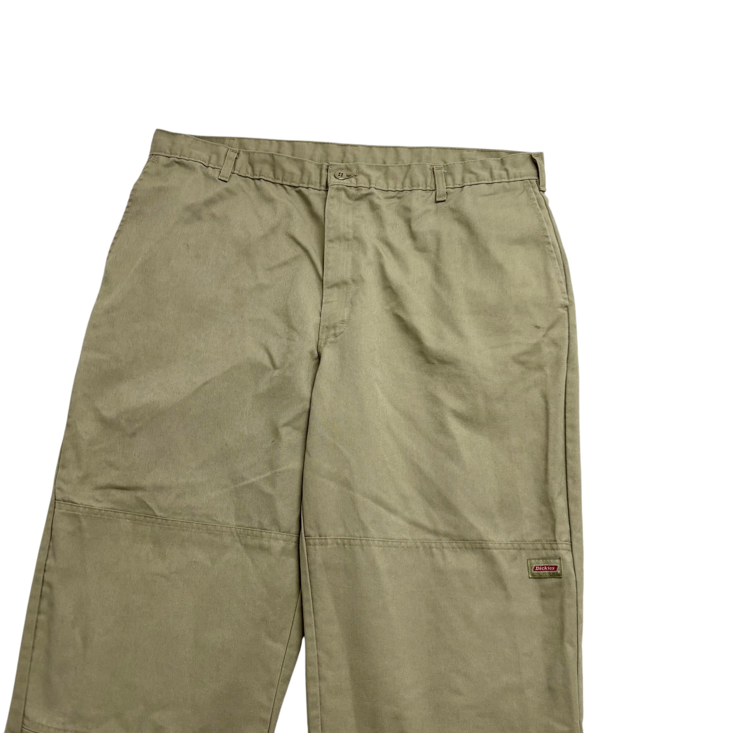 Dickies Double Knee Trousers W42 L29 Mens Beige Pants Relaxed Straight Workwear