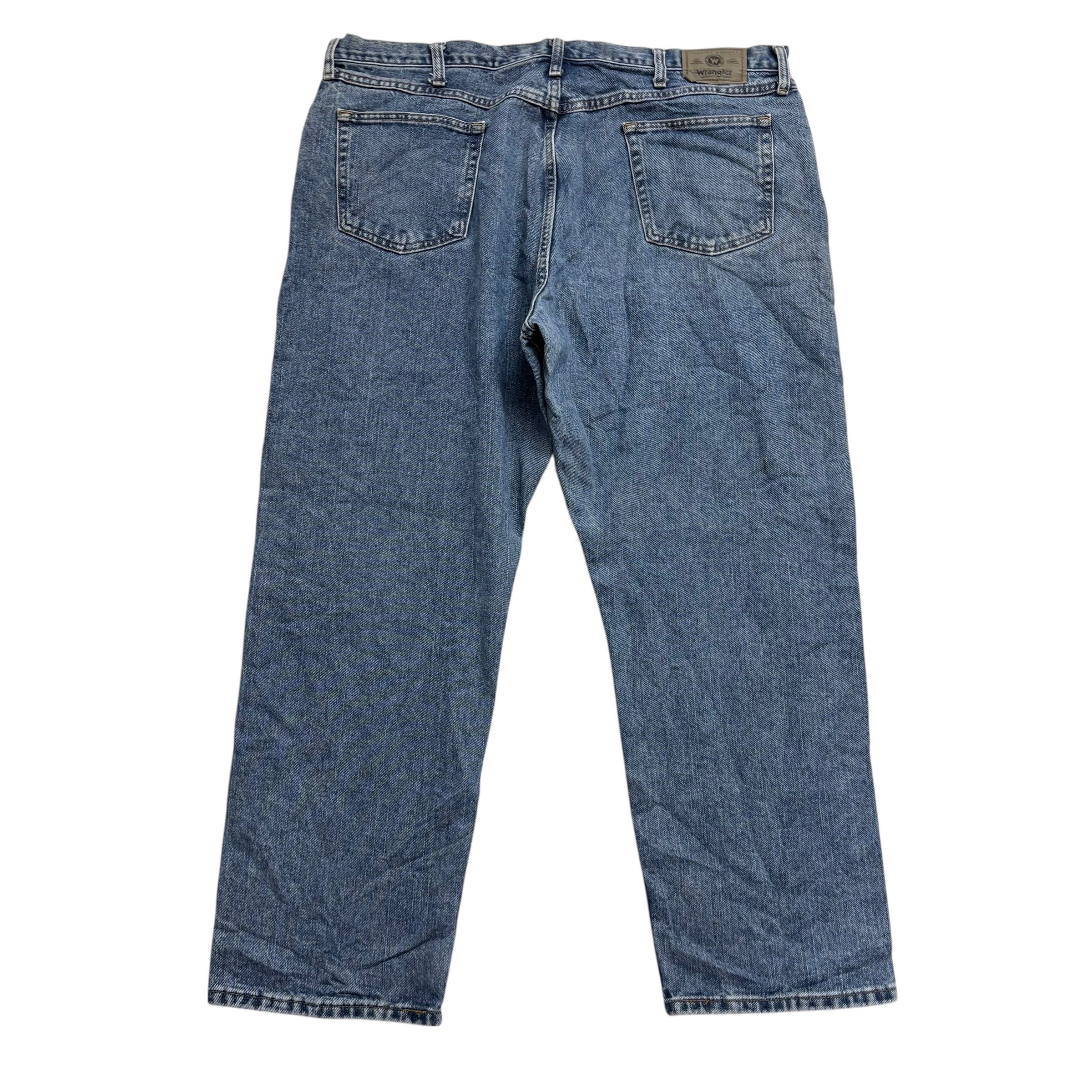 Wrangler Jeans W42 L30 Mens Mid Blue Relaxed Straight Fit Vintage Denim