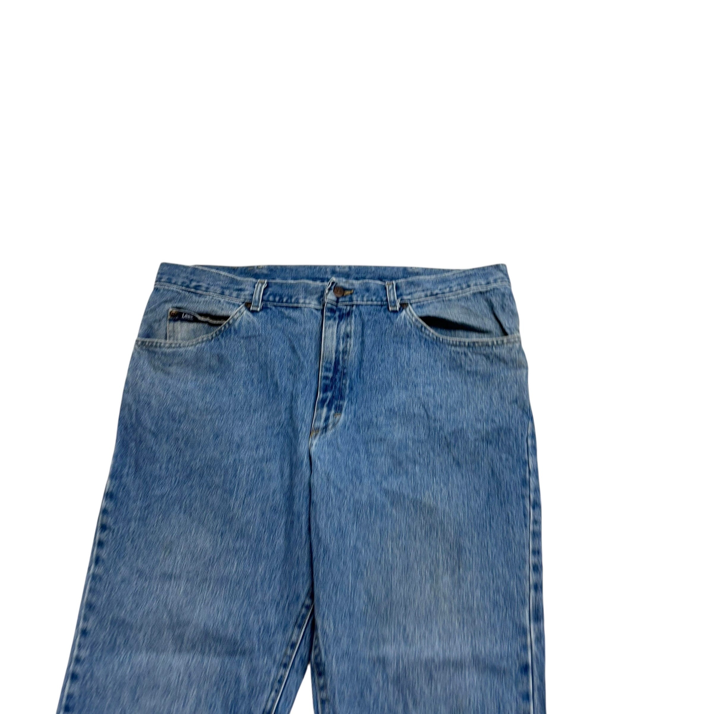 Lee Jeans W38 L30 Mens Light Blue Regular Straight Fit Vintage Denim (E)