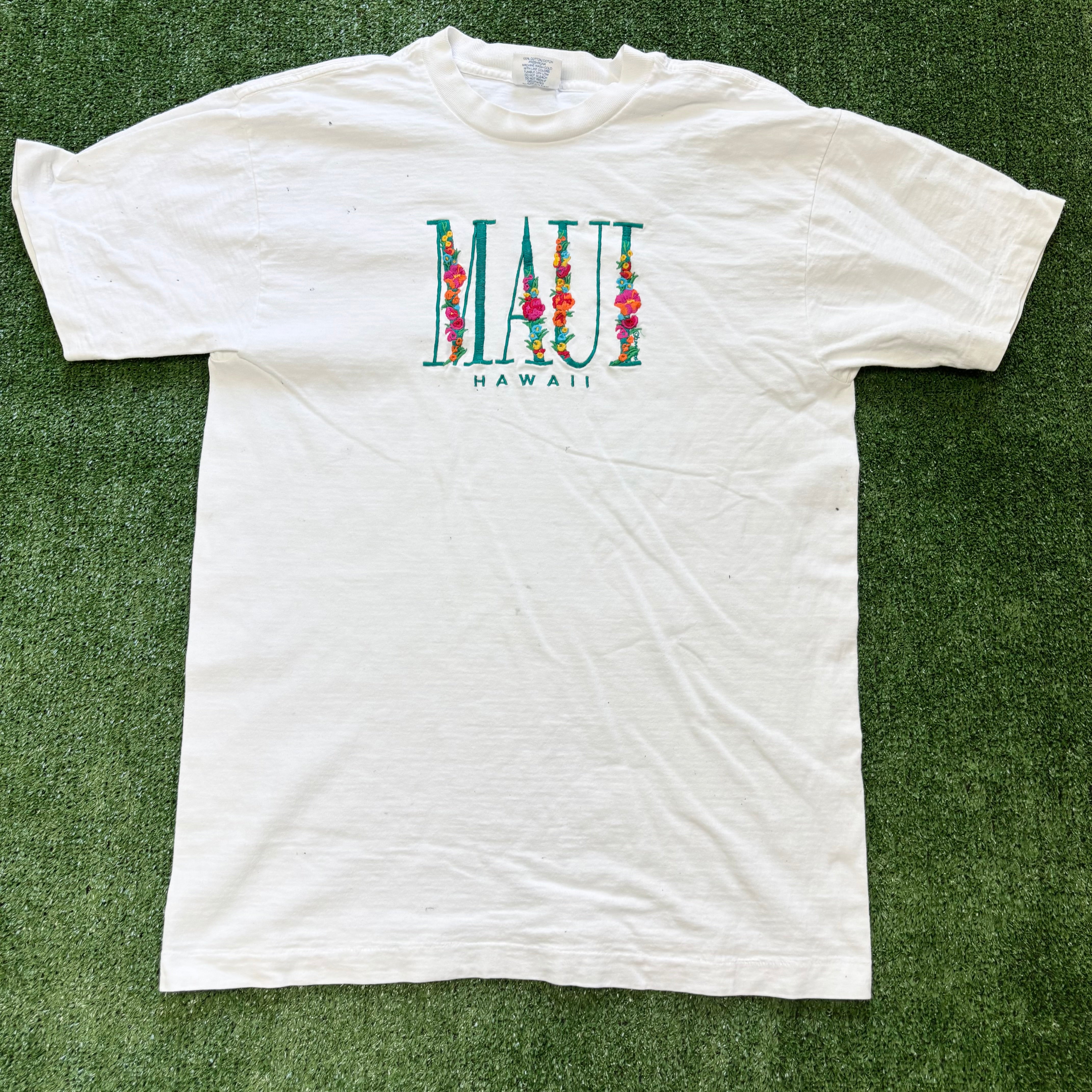 Vintage T Shirt Mens Large White Single Stitch Graphic Print 90s Tourist (F)