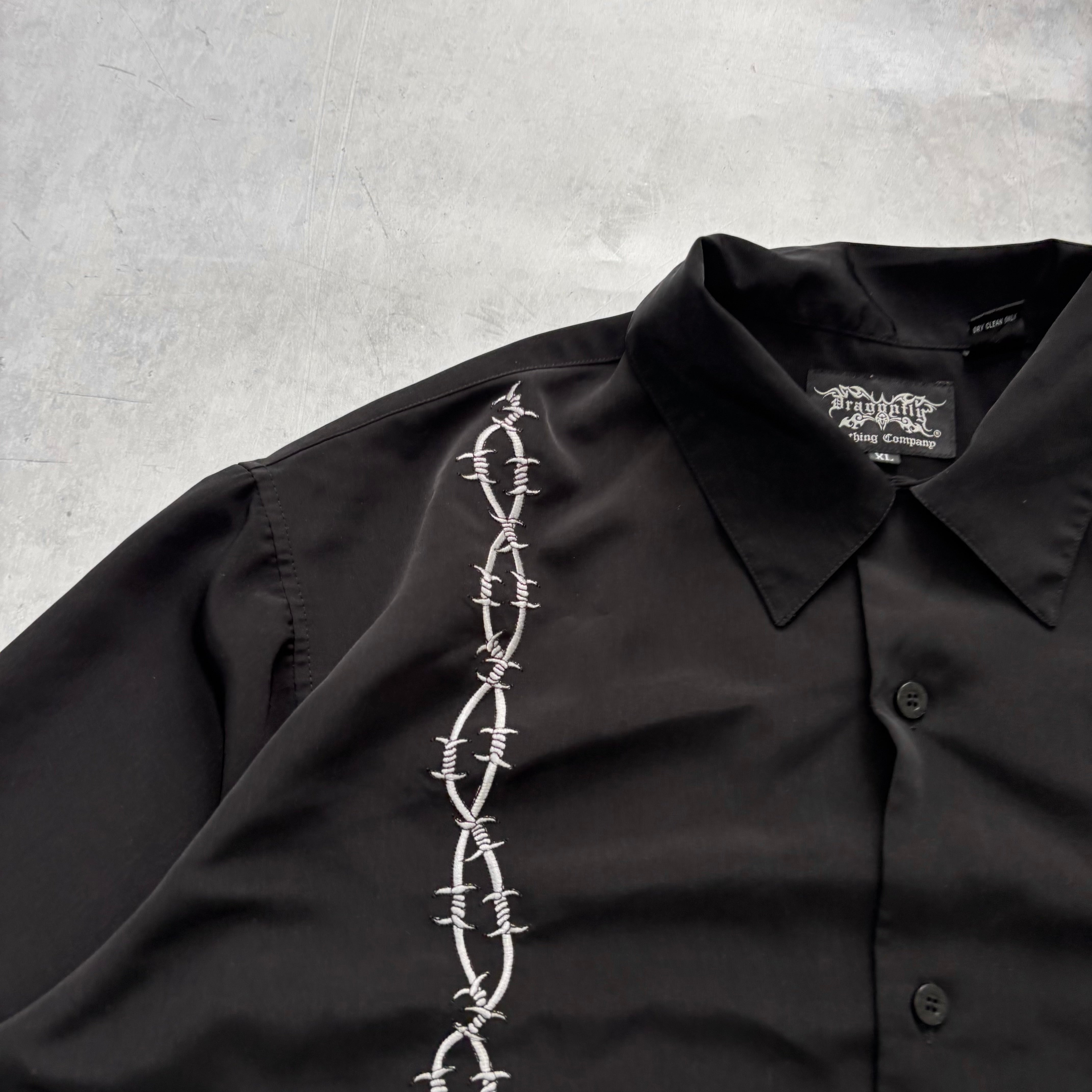 Mens Shirt XL Black Short Sleeve Polyester Hard Rock (F)