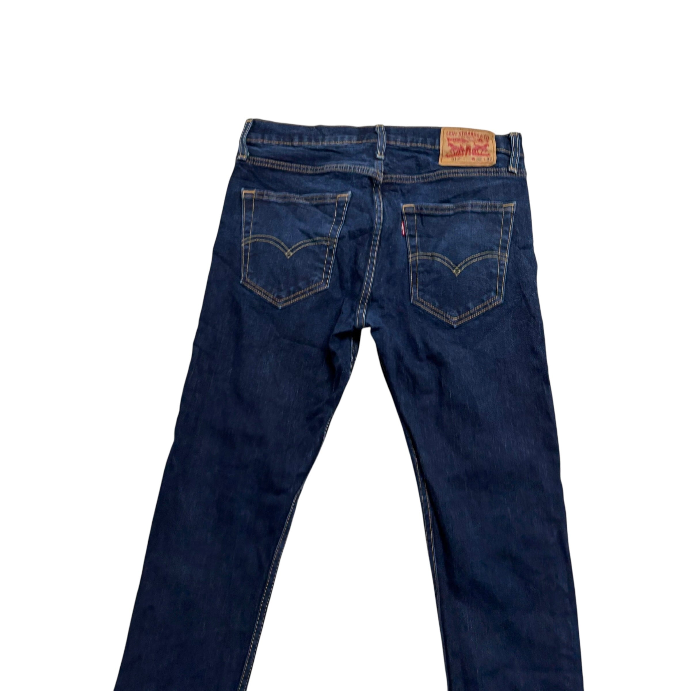 Levis 512 Jeans W32 L32 Mens Dark Blue Slim Tapered Fit Stretch Denim (E)