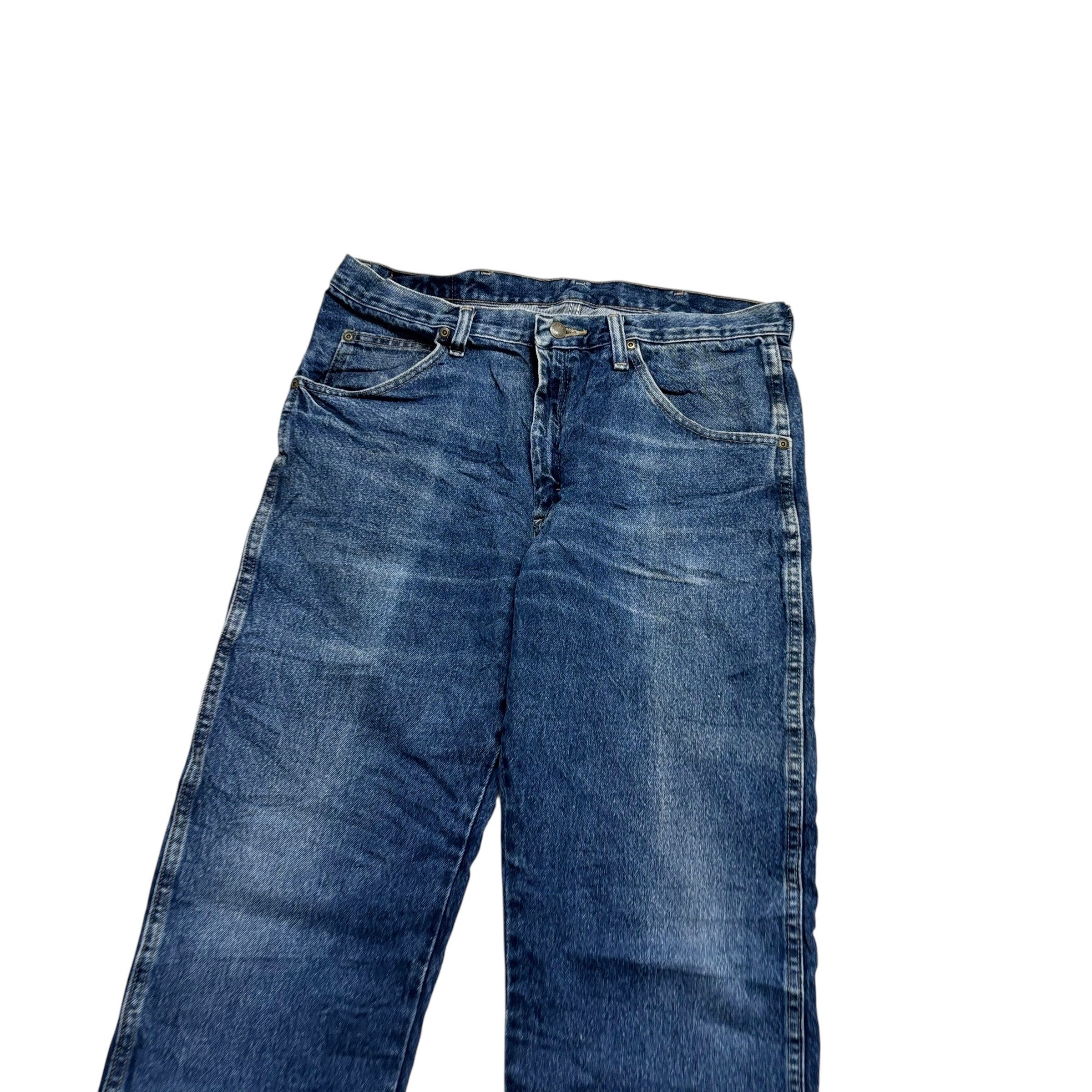 Wrangler Jeans W34 L32 Mens Mid Blue Regular Straight Fit Denim