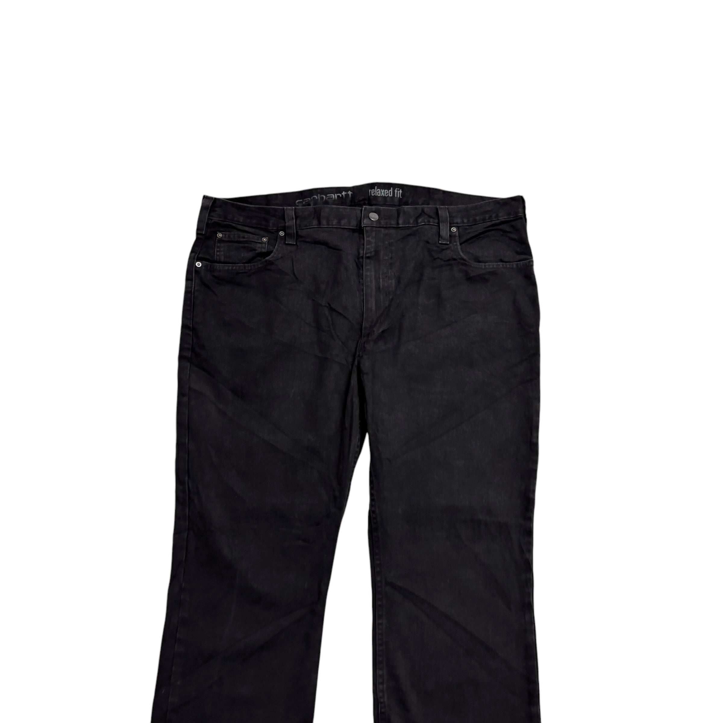 Carhartt Jeans W42 L30 Womens Black Relaxed Straight Fit Stretch Denim