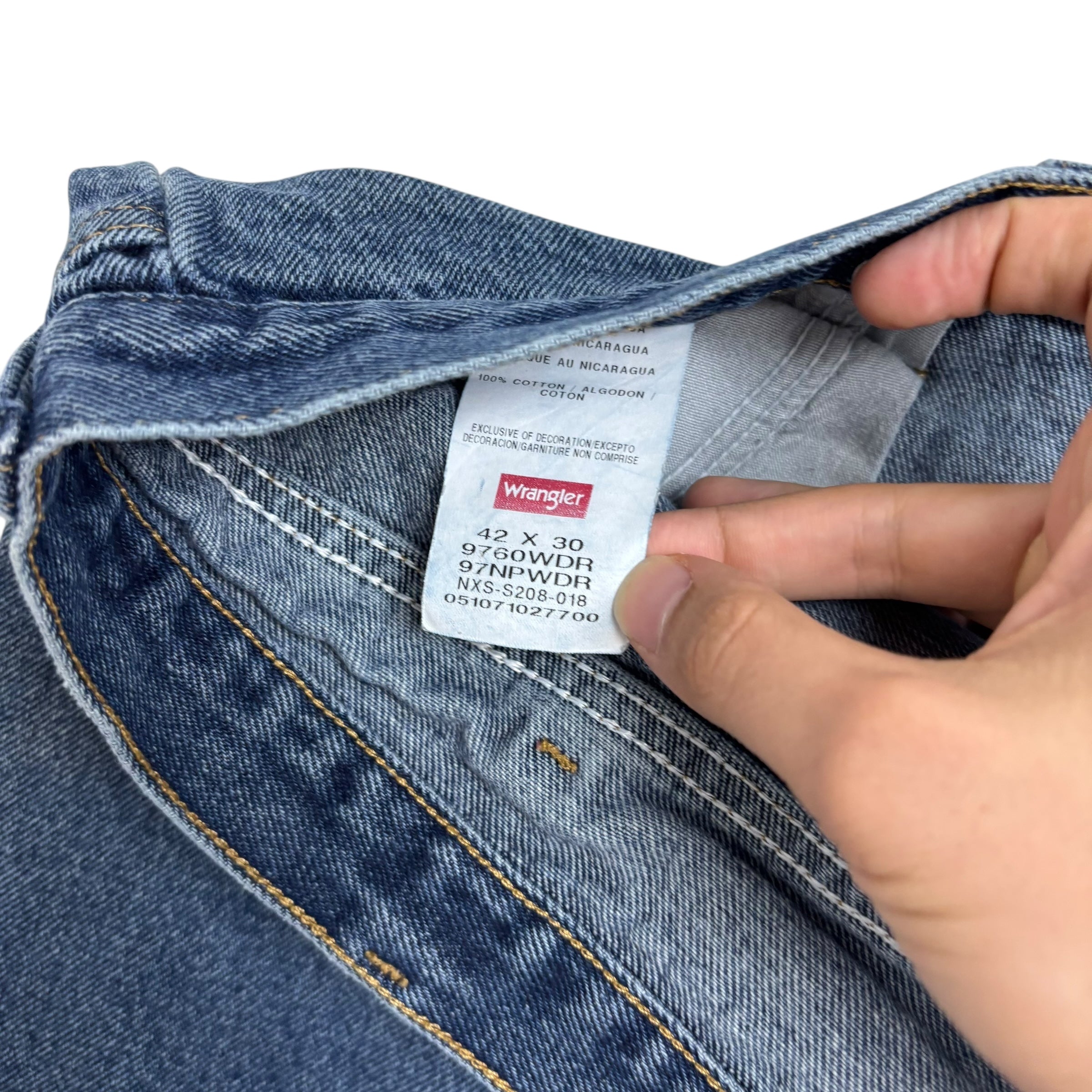 Wrangler Jeans W42 L30 Mens Mid Blue Relaxed Straight Fit Denim (F)