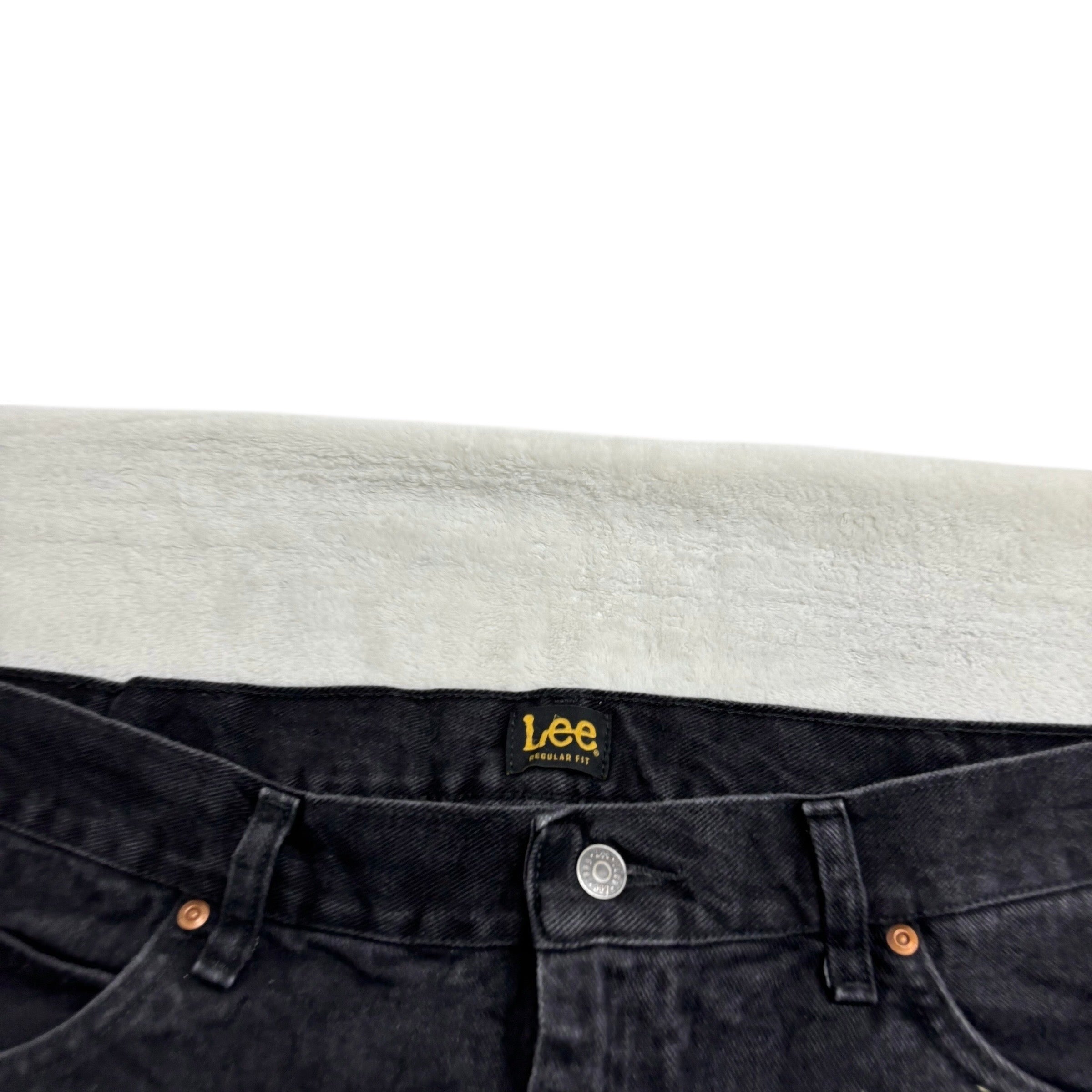 Lee Jeans W40 L30 Mens Regular Straight Fit Black Denim (E)