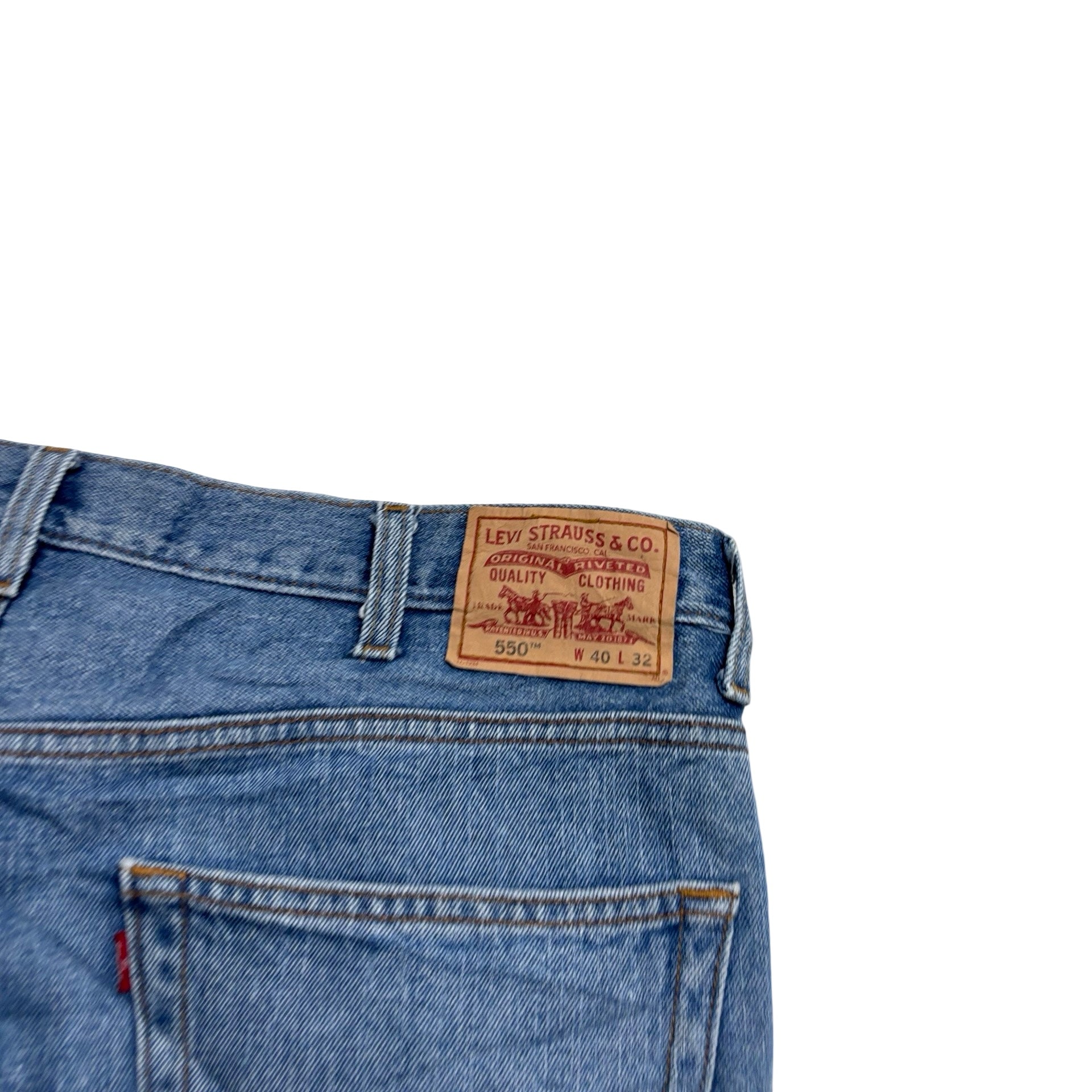 Levis 550 Jeans W40 L32 Mens Light Blue Baggy Relaxed Straight Fit Vintage (E)