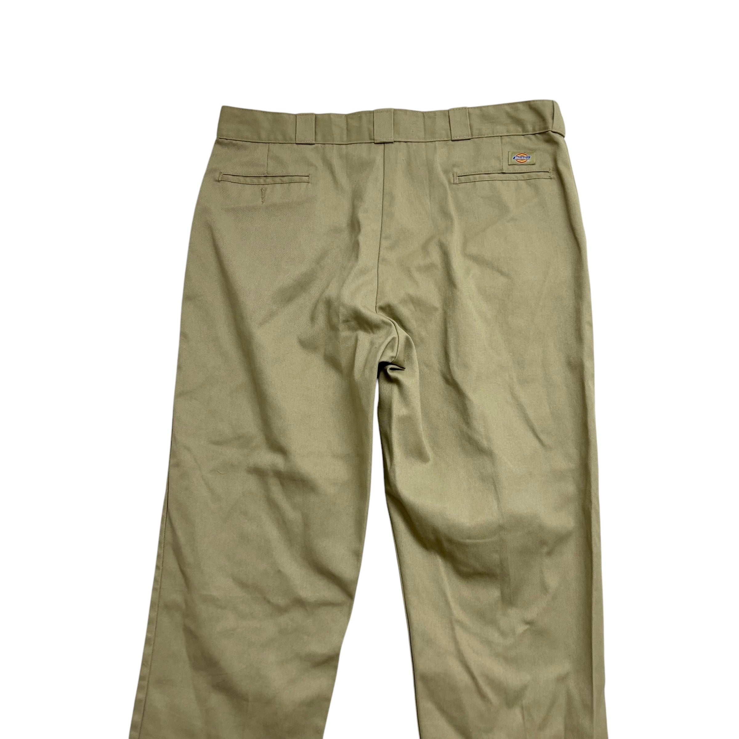 Dickies 874 Trousers W42 L32 Mens Beige Khaki Pants Original Fit Workwear