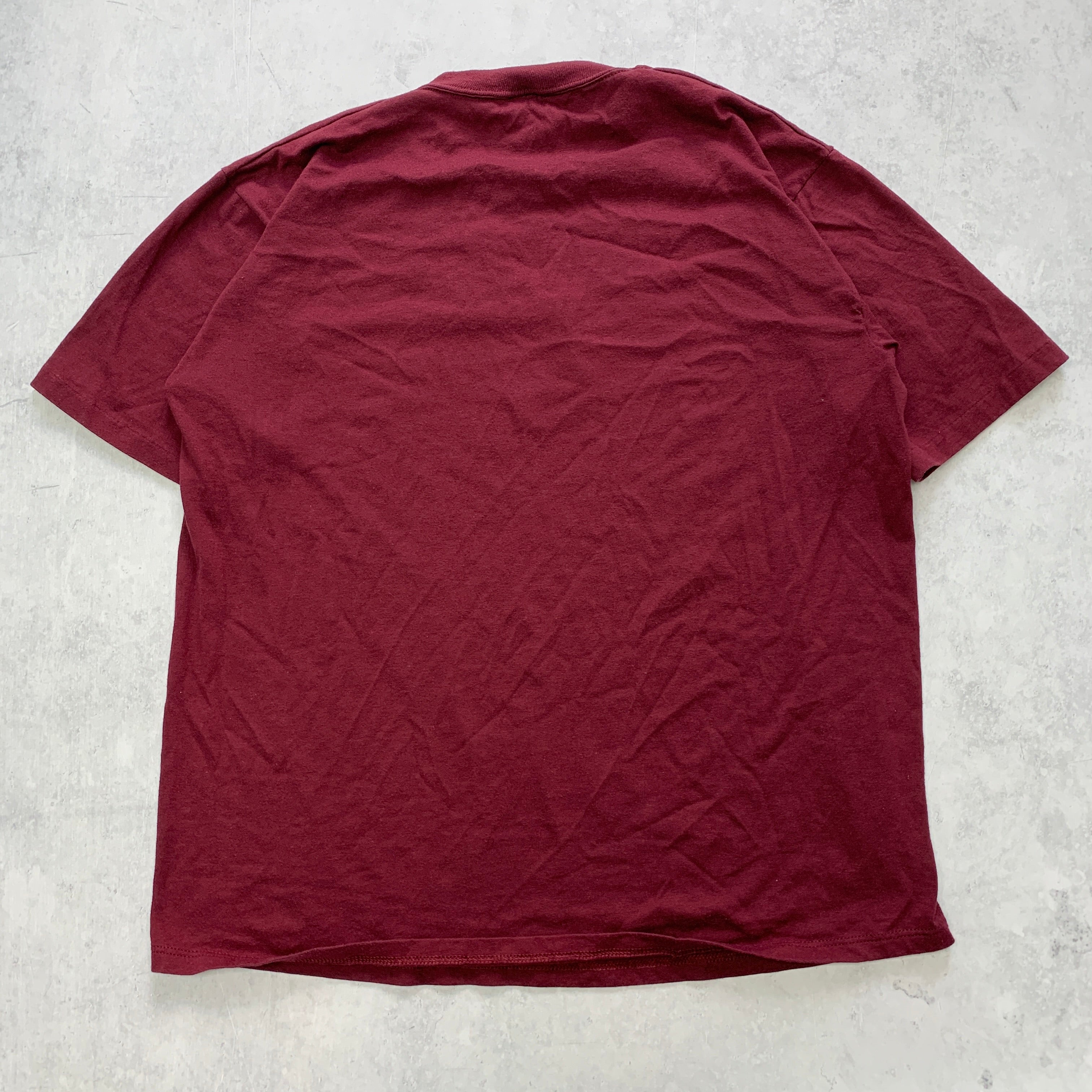 Vintage T Shirt Mens XL Burgundy Red Single Stitch Graphic Print 90s Flowers