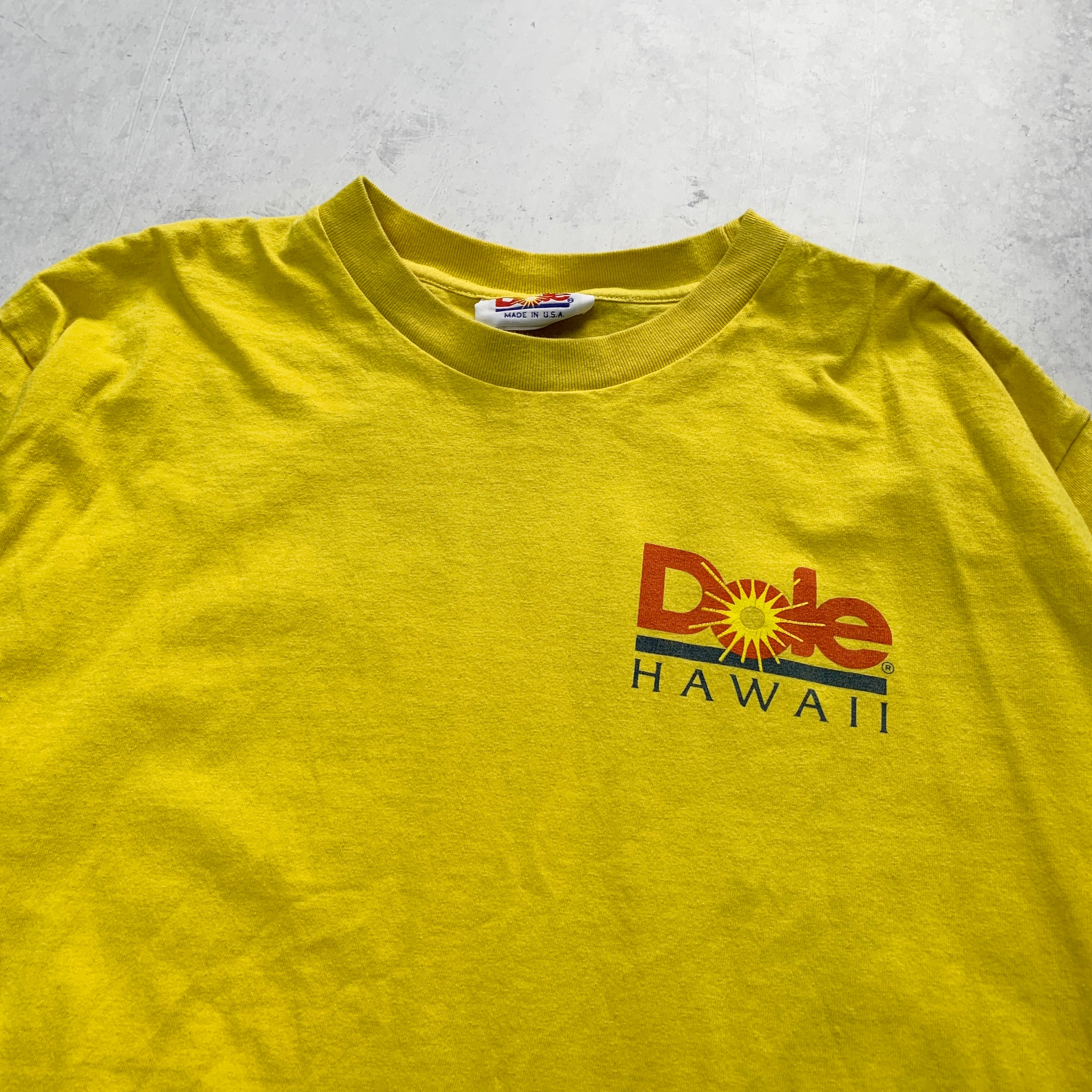 Vintage T Shirt Mens XL Yellow Single Stitch Graphic Print 90s USA Tourist