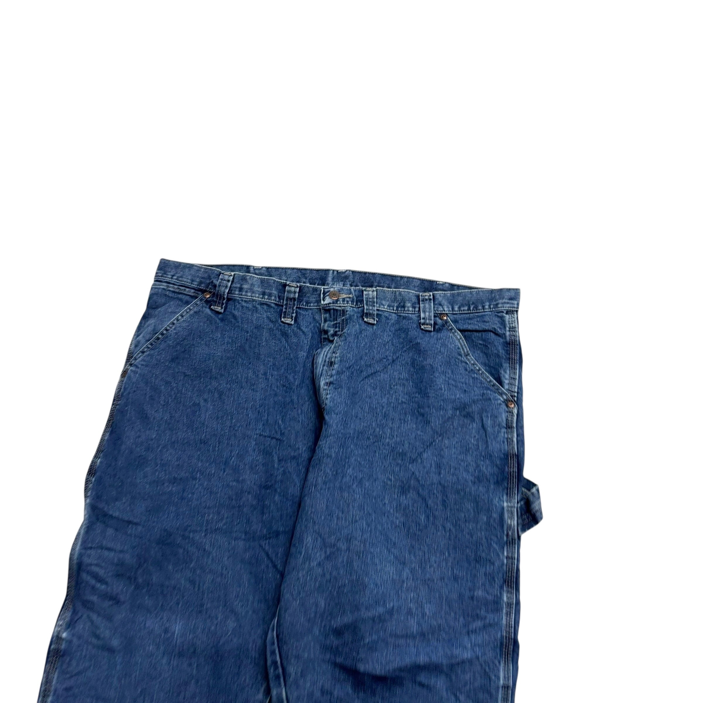 Wrangler Carpenter Jeans W44 L30 Mens Mid Blue Relaxed Straight Fit Denim