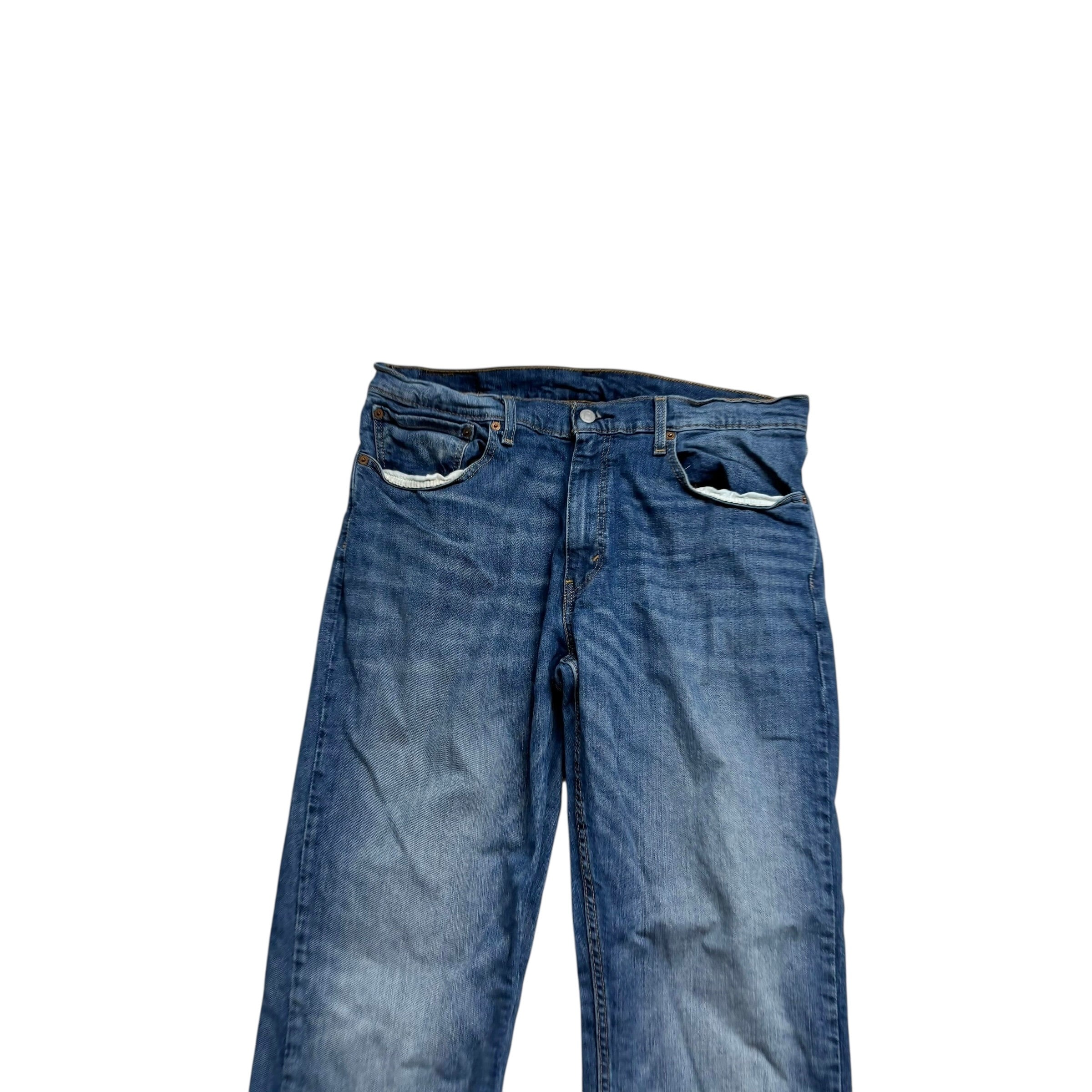 Levis 559 Jeans W36 L32 Mens Mid Blue Regular Straight Fit Stretch Denim (E)