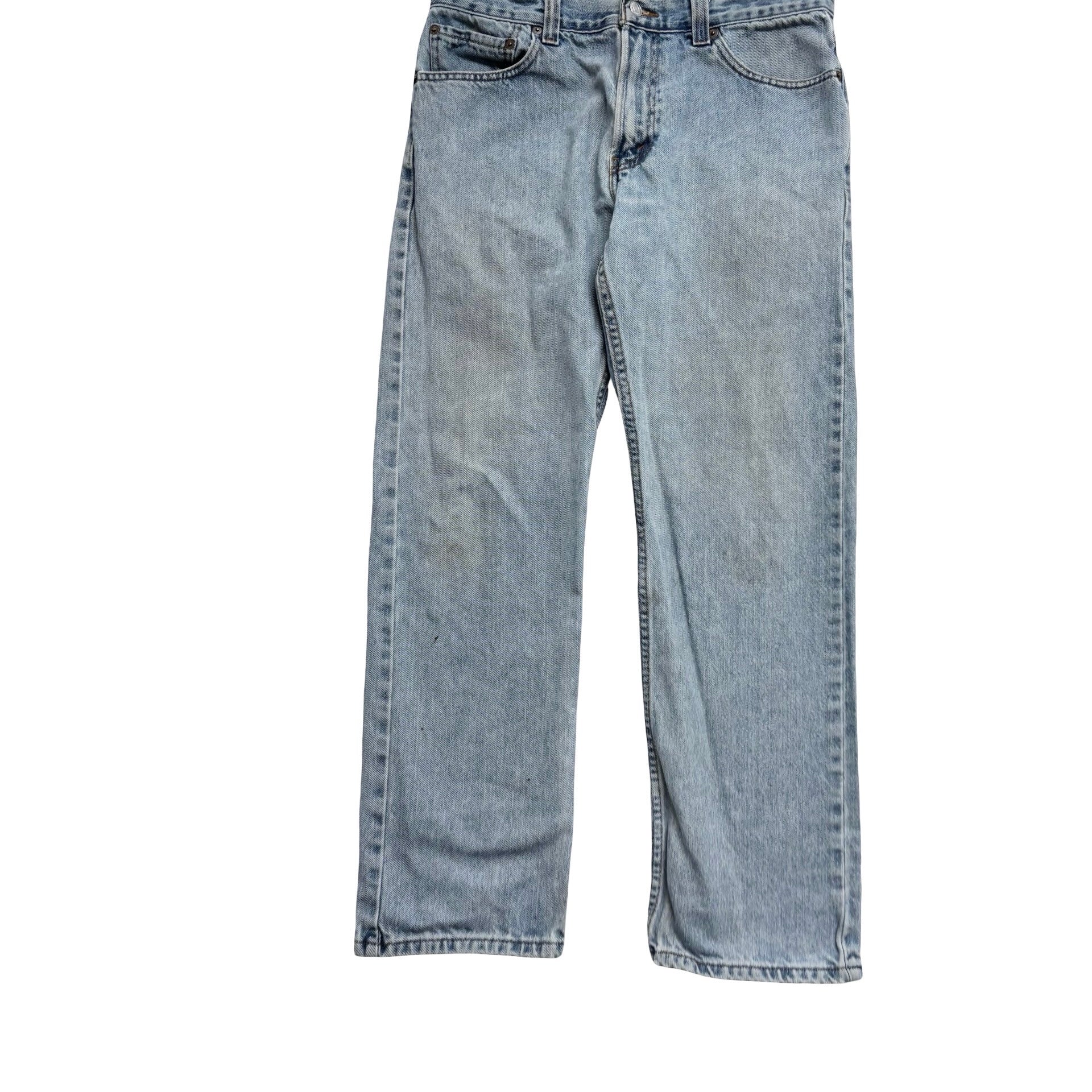 Levis 505 Jeans W34 L30 Mens Light Blue Regular Straight Fit Vintage Denim (F)
