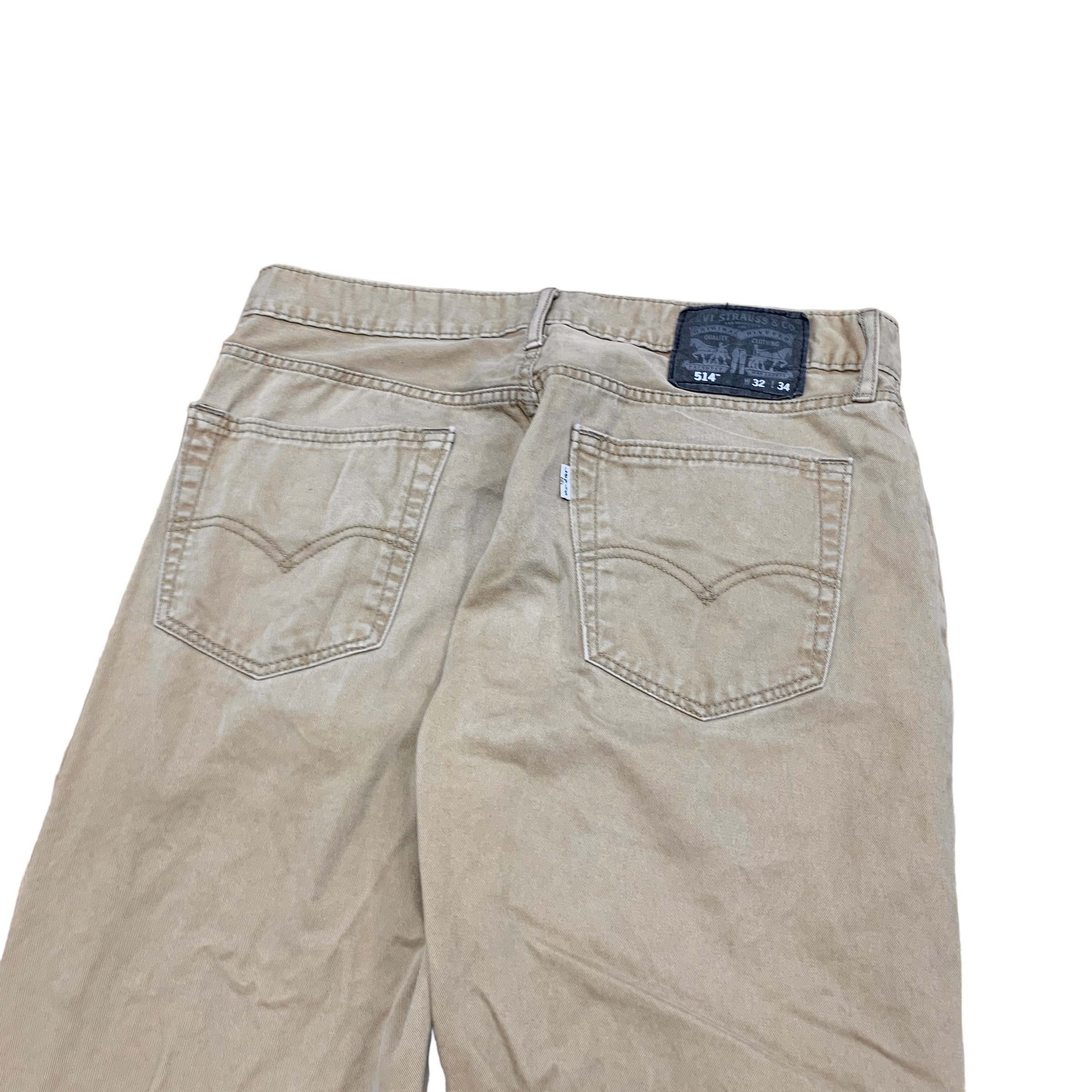 Levis 514 Trousers W32 L34 Mens Chino Brown Straight Fit