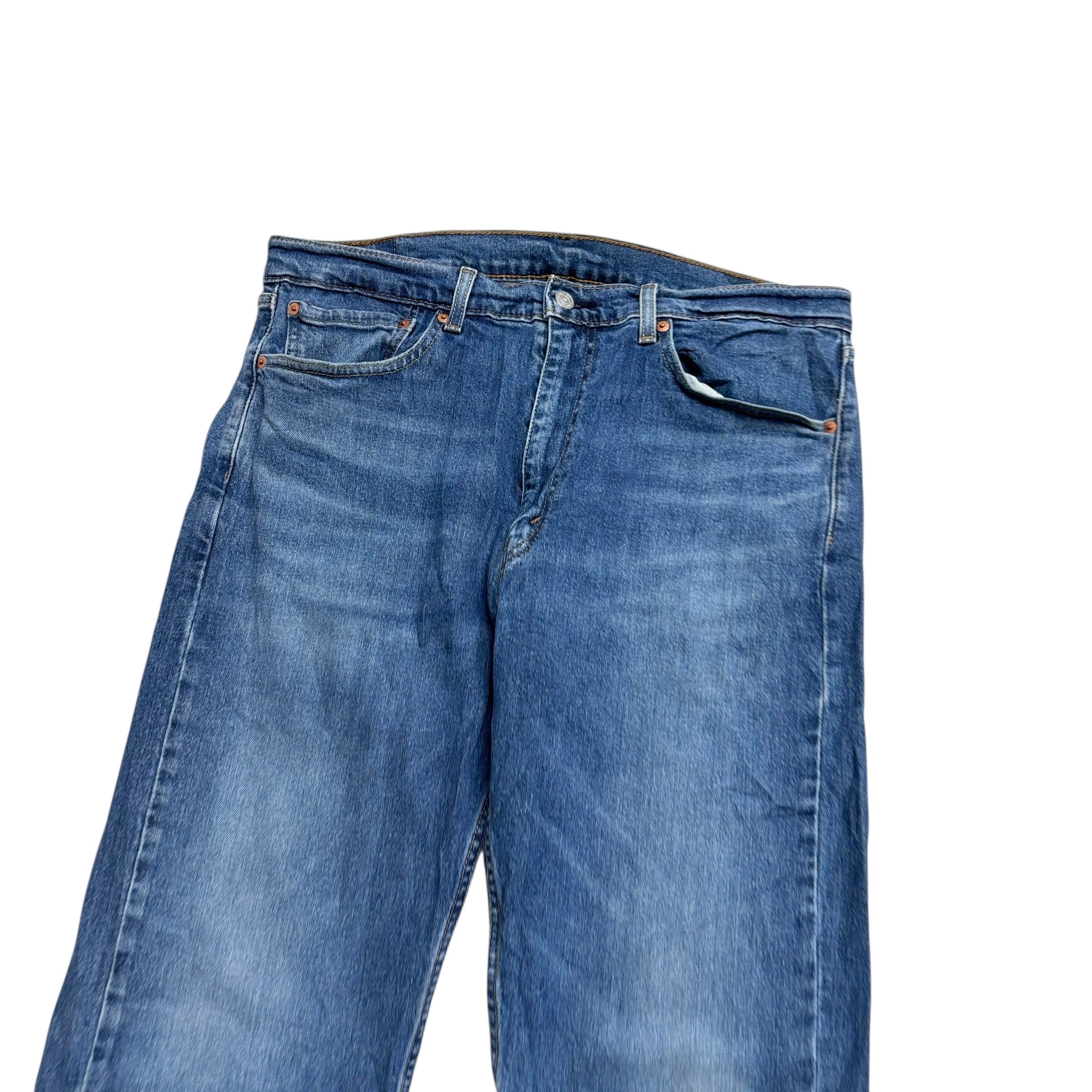 Levis 505 Jeans W36 L32 Mens Mid Blue Regular Straight Fit Stretch Denim