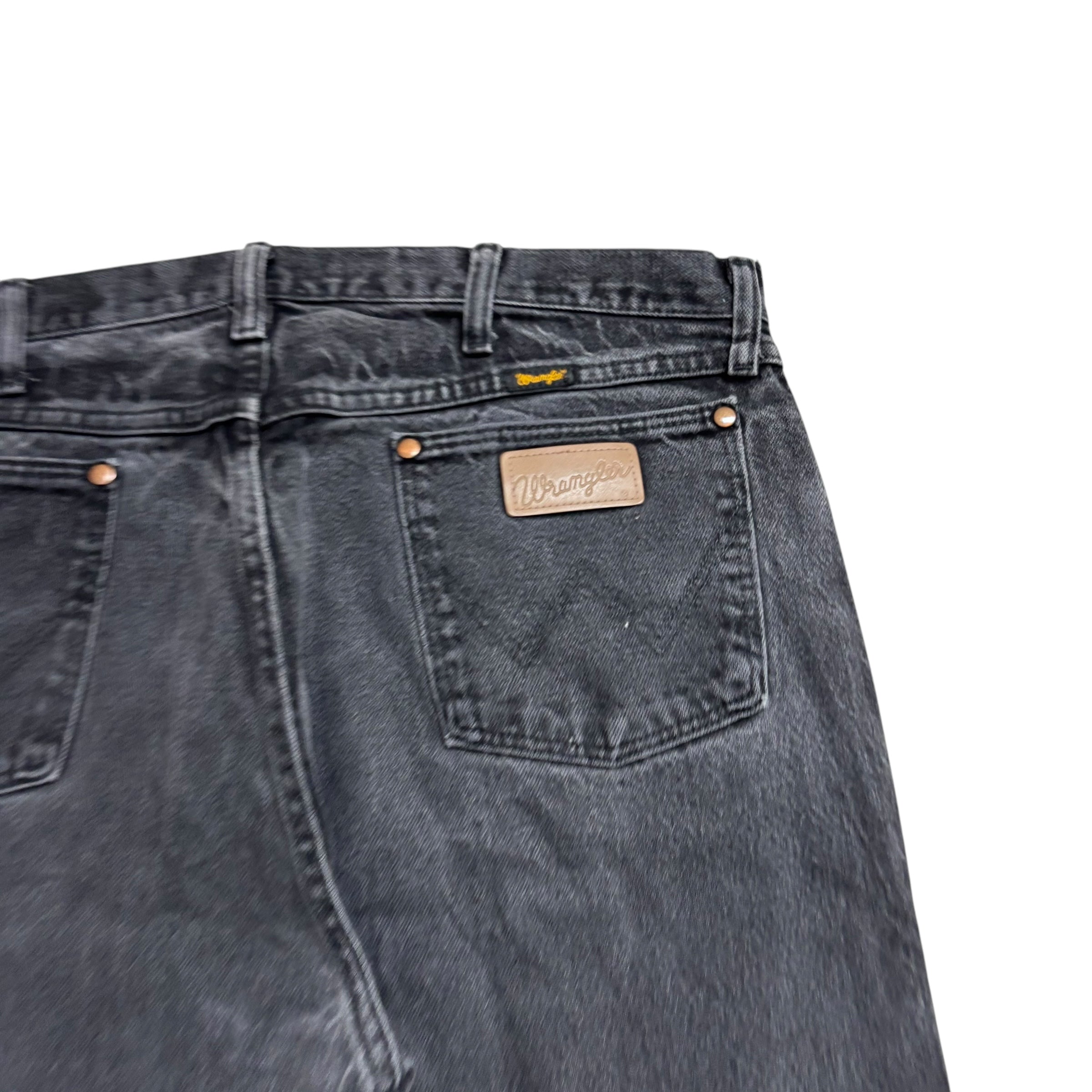 Wrangler Jeans Cowboy Cut W38 L29 Mens Black 13MWZ Original Fit Denim (E)