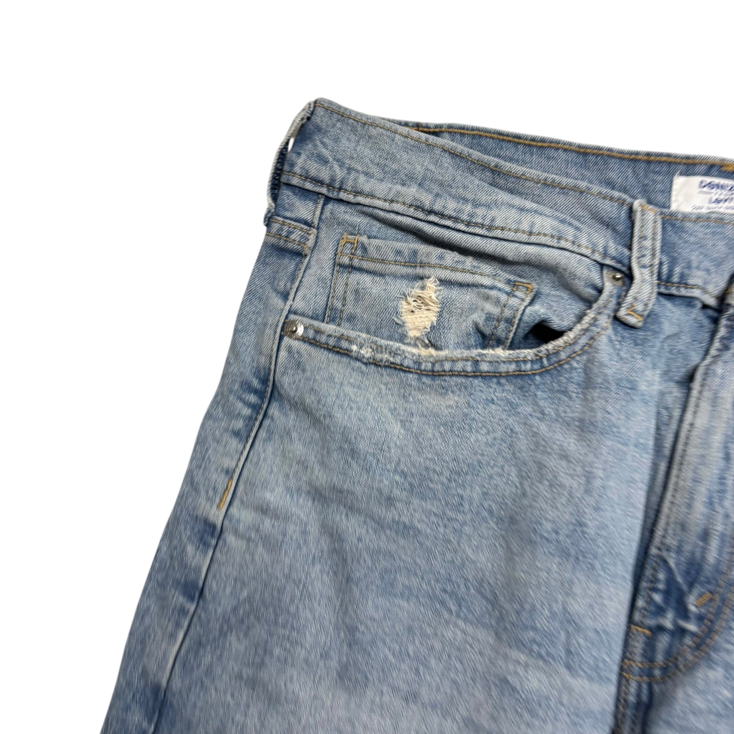 Levis Denizen Jeans W36 L32 Mens Light Blue Slim Straight Fit Stretch Denim